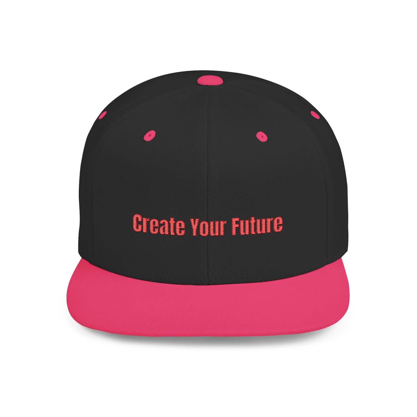 Text Create Your Future Flat Bill Snapback – Lightweight, Custom Fit, Premium Quality