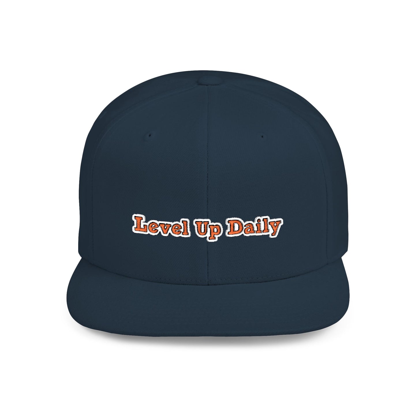Text Level Up Daily Flat Bill Snapback – Lightweight, Custom Fit, Premium Quality