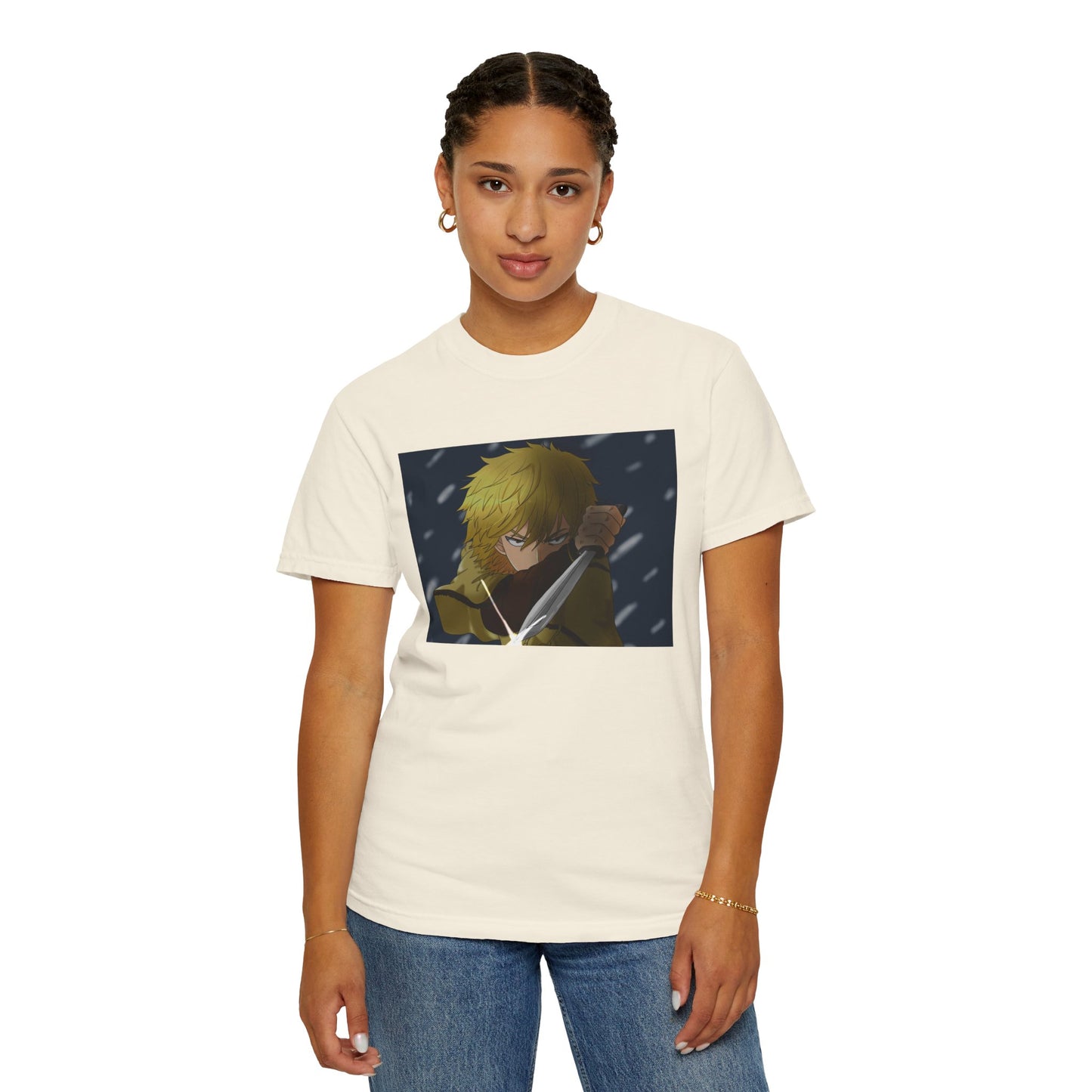 Vinland Saga Thorfinn 8K Garment-Dyed T-Shirt – Premium Cotton Tee for Customization