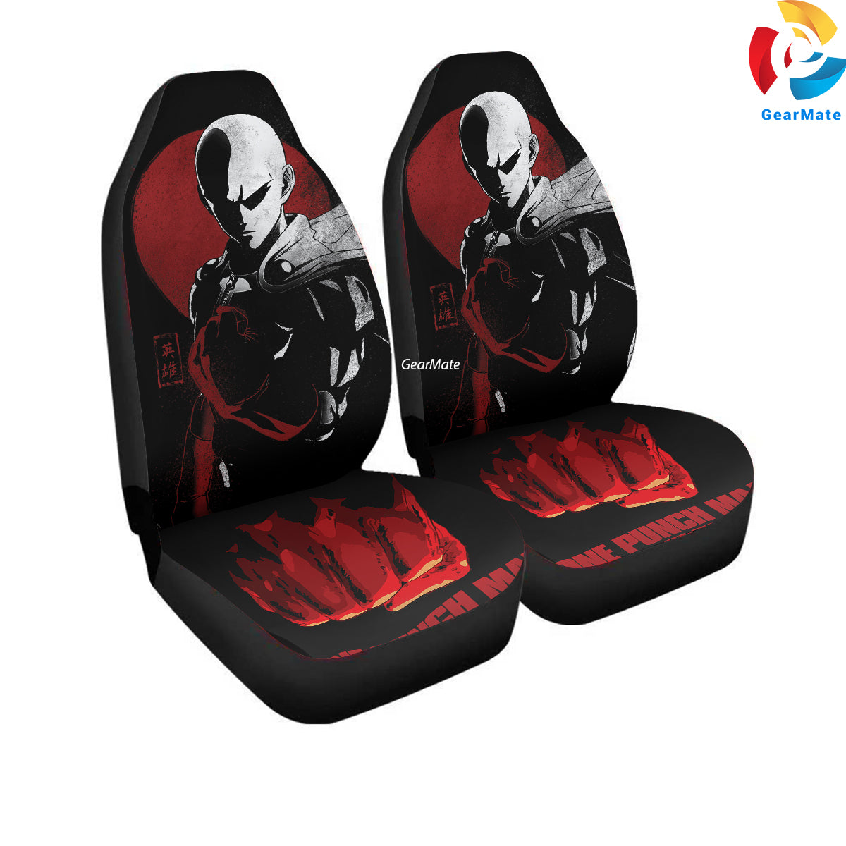 One Punch Man Car Seat Covers – High Quality Graphic and Polar Fleece Protector Set