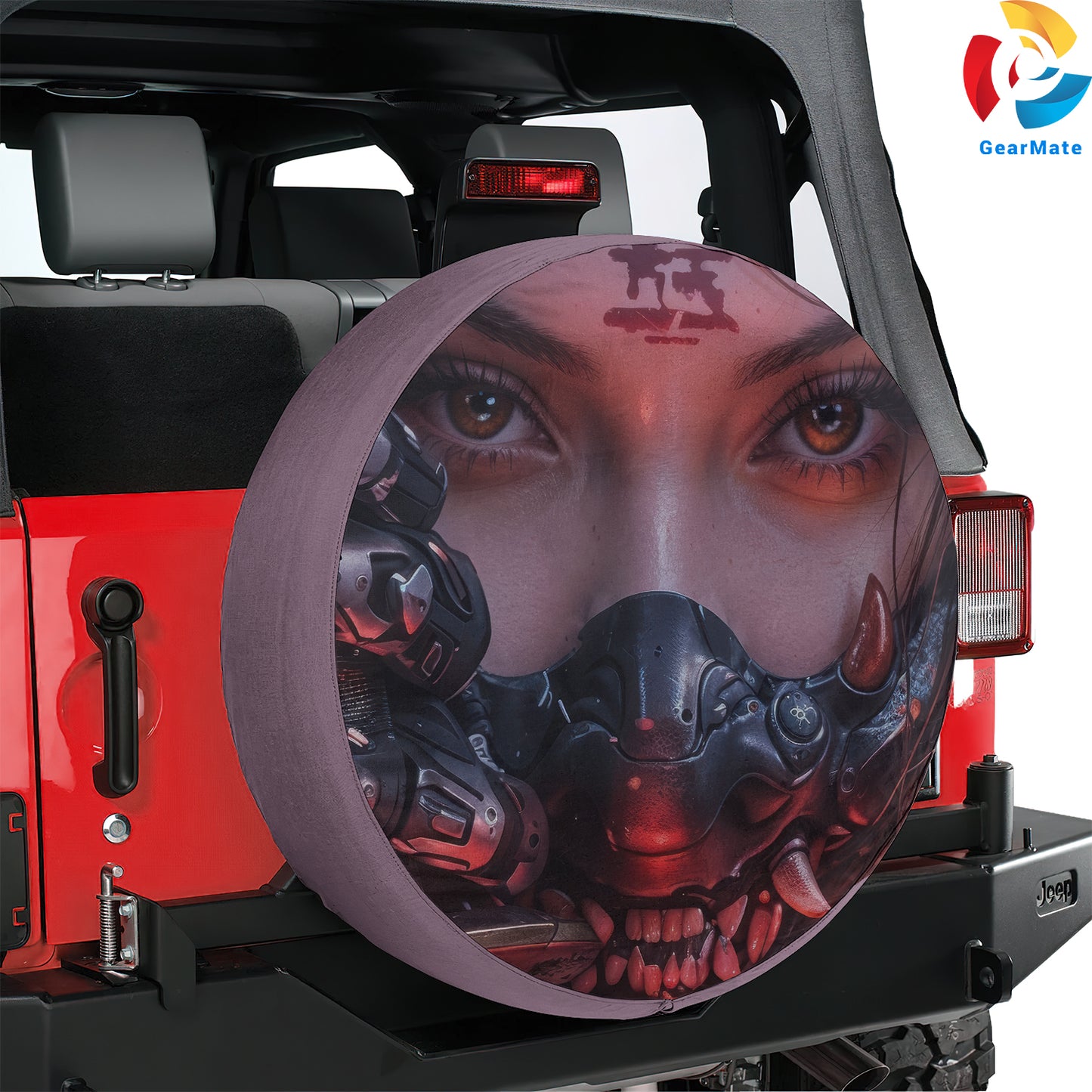 Samurai Girl Katana Spare Tire Cover – Premium Waterproof UV Resistant Protector