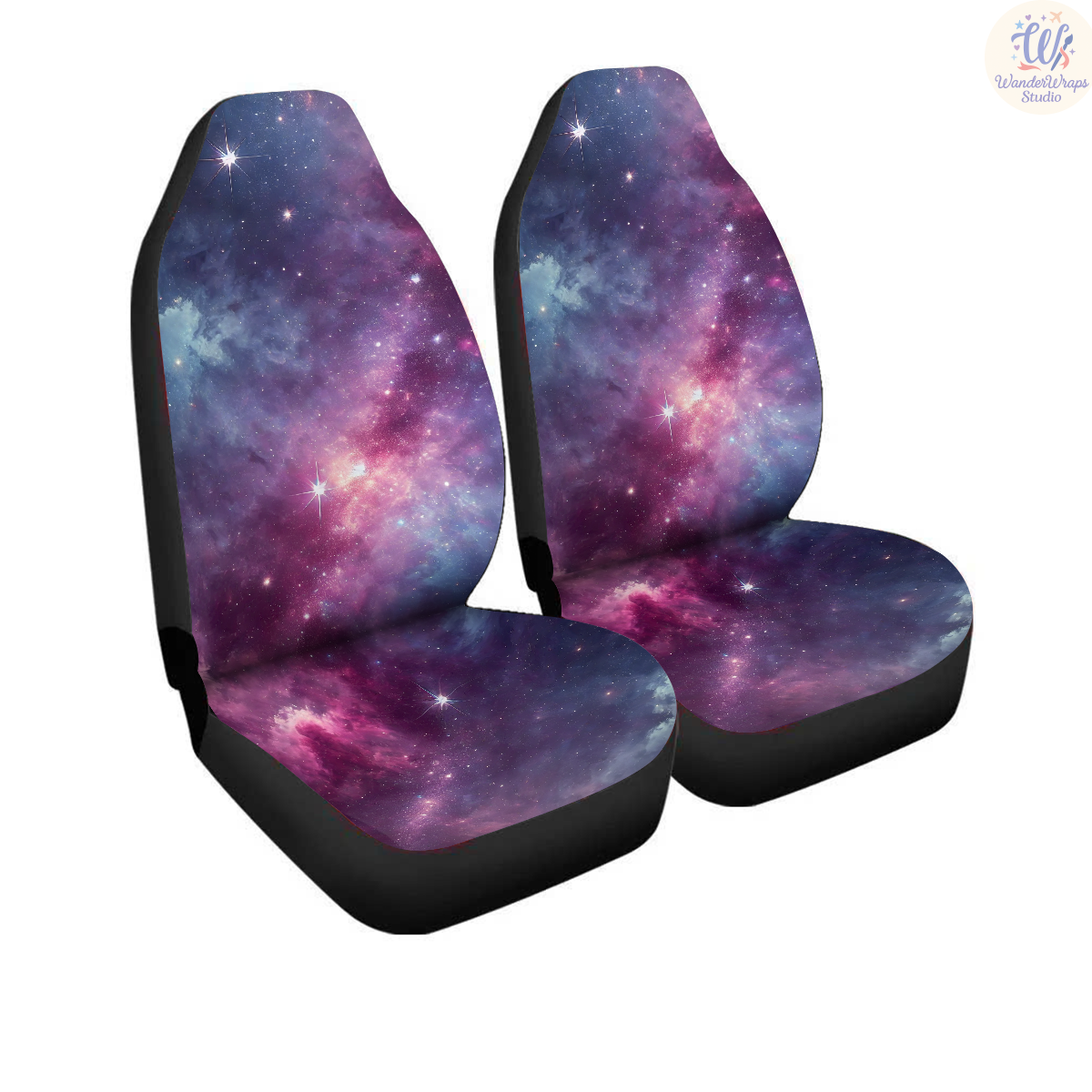 Deep Purple Galaxy Car Seat Covers – High Quality Graphic and Polar Fleece Protector Set