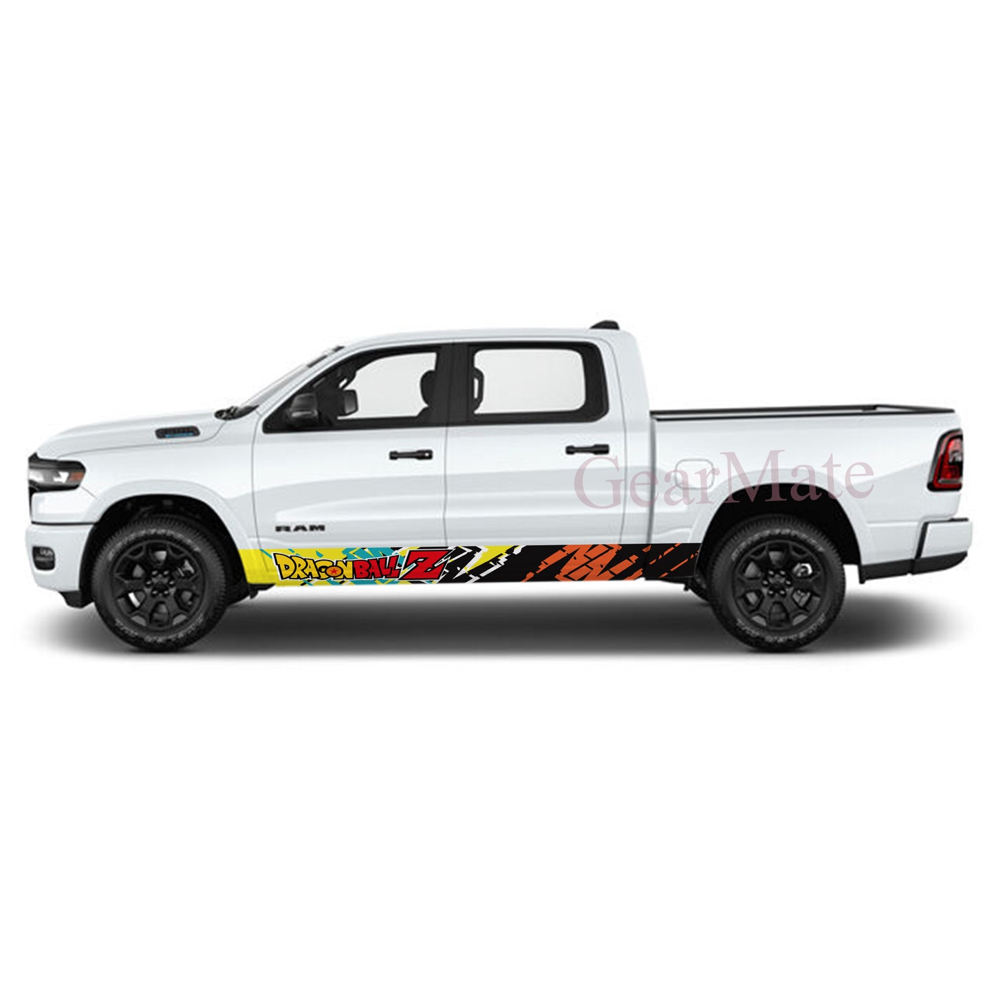 Sport Racing Dragon Ball Z Rocker Panel Graphic Decal Kit (Left & Right Sides) - High Quality Vinyl for Trucks & SUVs