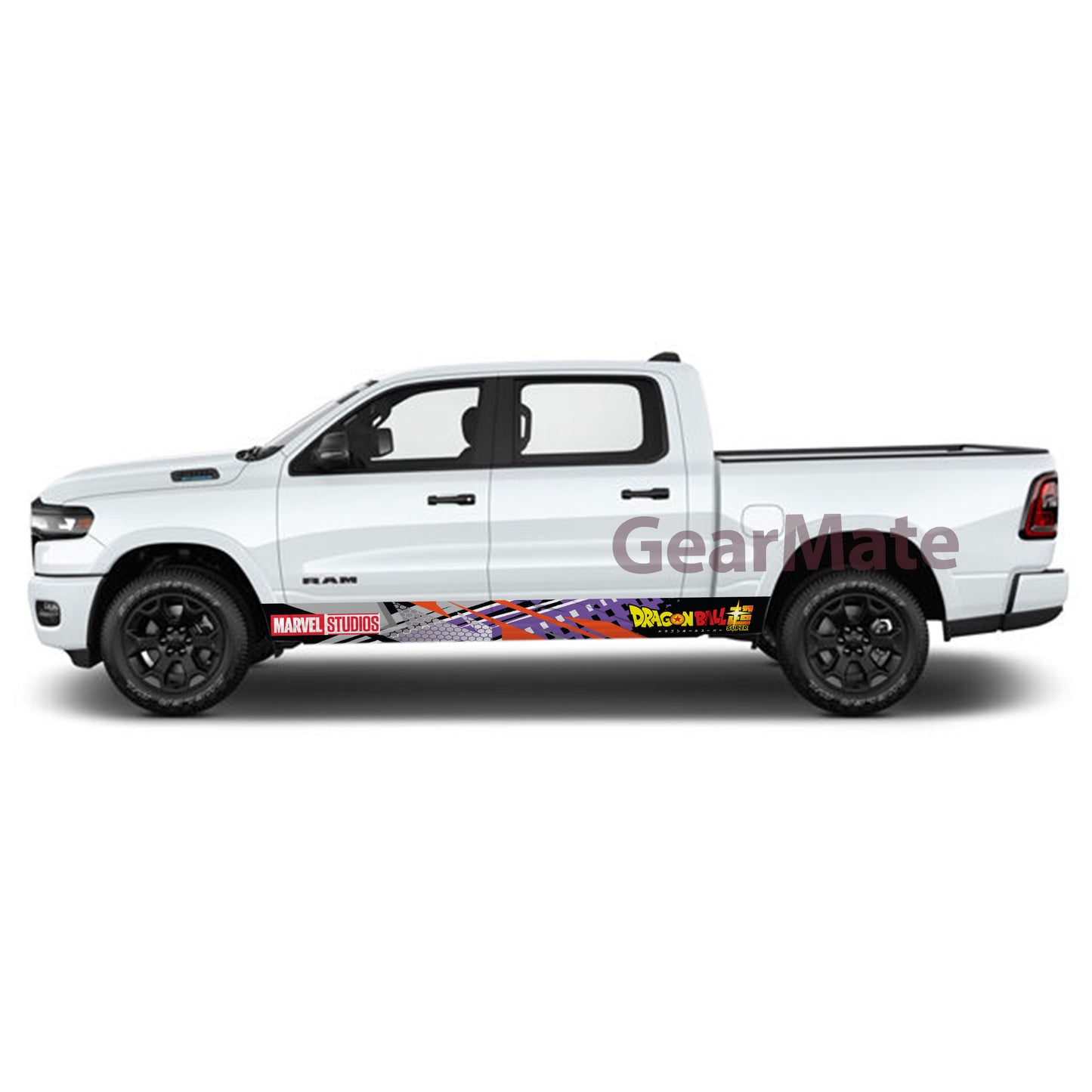 Racing Purple O Marvel Dragon Ball Super Rocker Panel Graphic Decal Kit (Left & Right Sides) - High Quality Vinyl for Trucks & SUVs