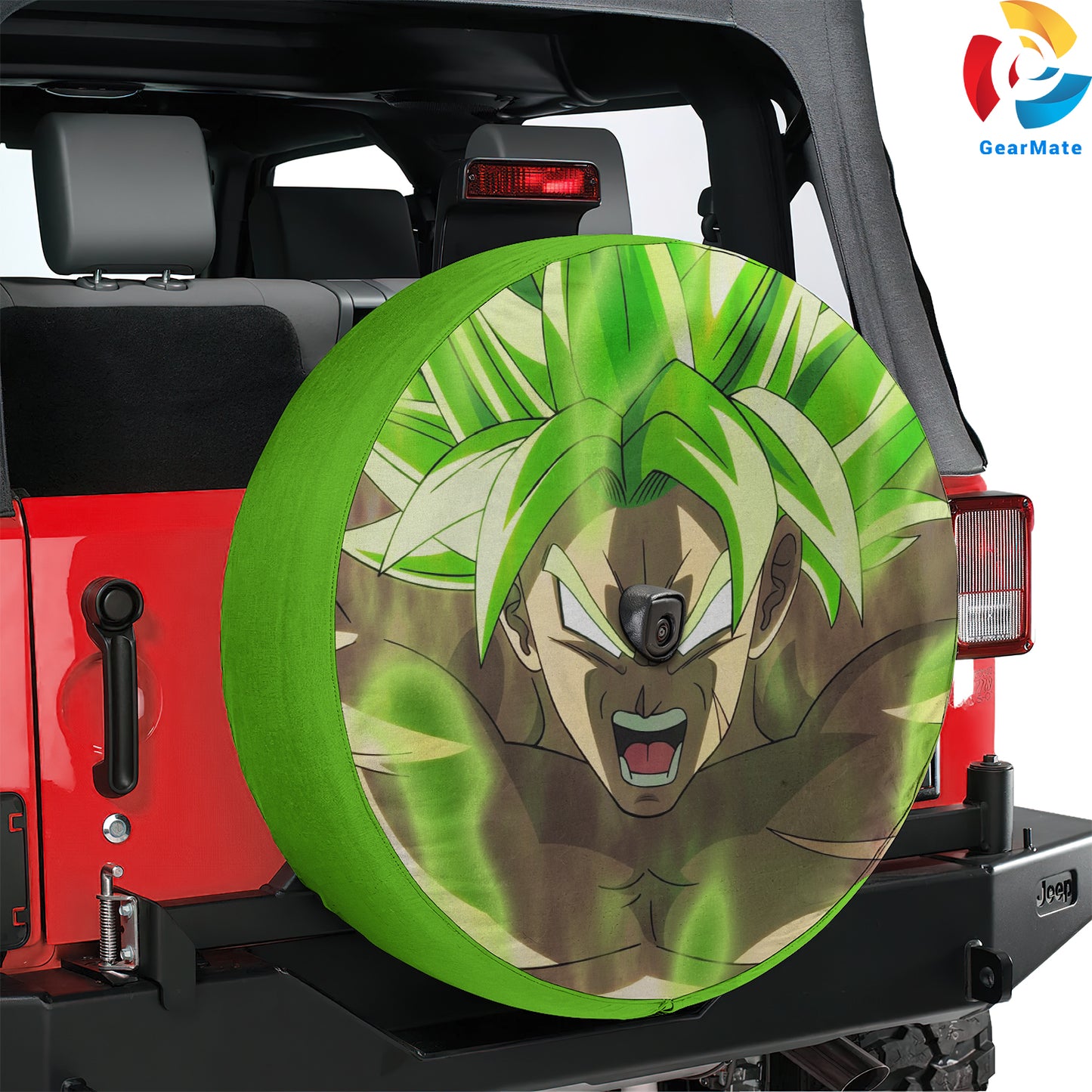 Dragon Ball Z Green Broly Anime Spare Tire Cover – Premium Waterproof UV Resistant Protector