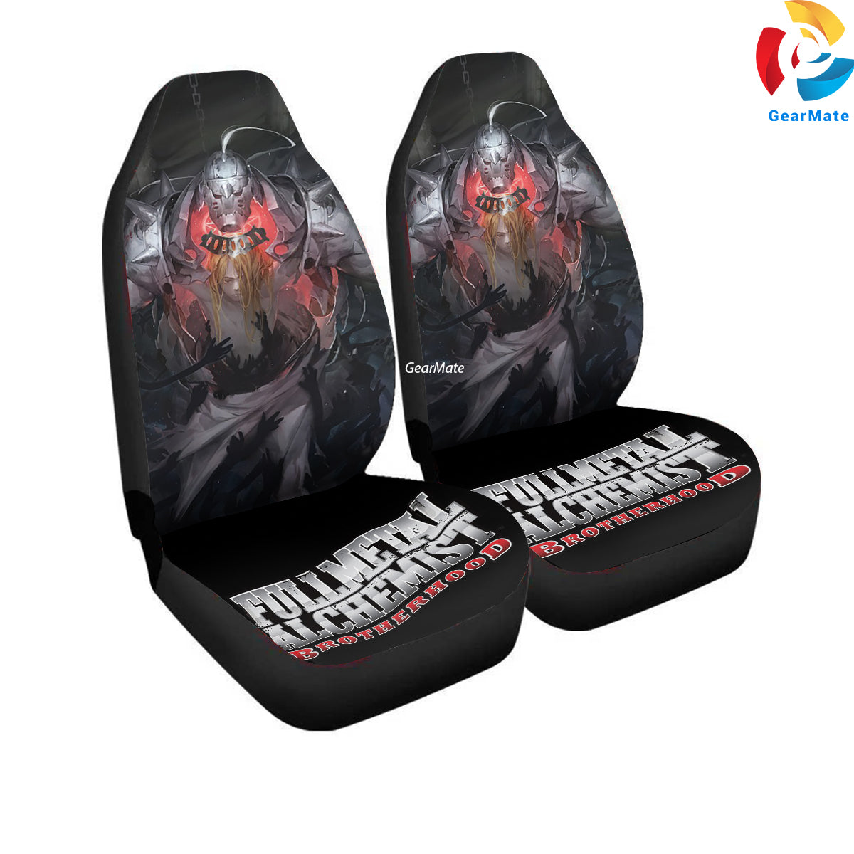 Full Metal Alchemist Car Seat Covers – High Quality Graphic and Polar Fleece Protector Set