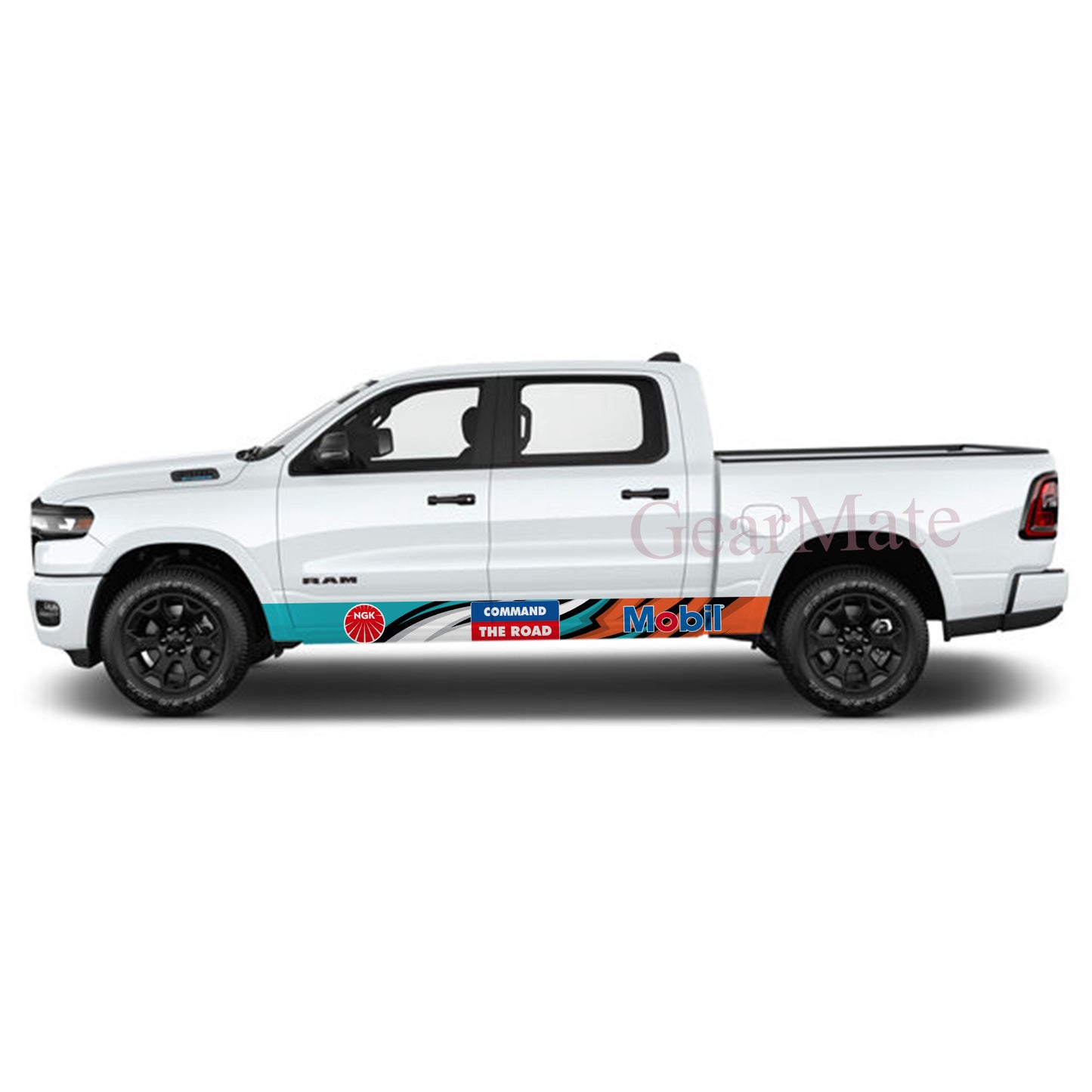 Command The Road Mobil Rocker Panel Graphic Decal Kit (Left & Right Sides) - High Quality Vinyl for Trucks & SUVs