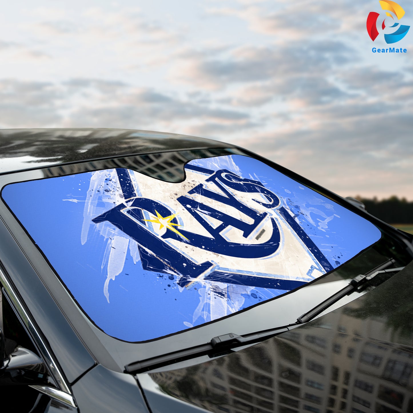 Tampa Bay Rays MLB Baseball Team Car Cover Reflective Car Sunshade – Premium Heat & UV Protection, Universal Fit