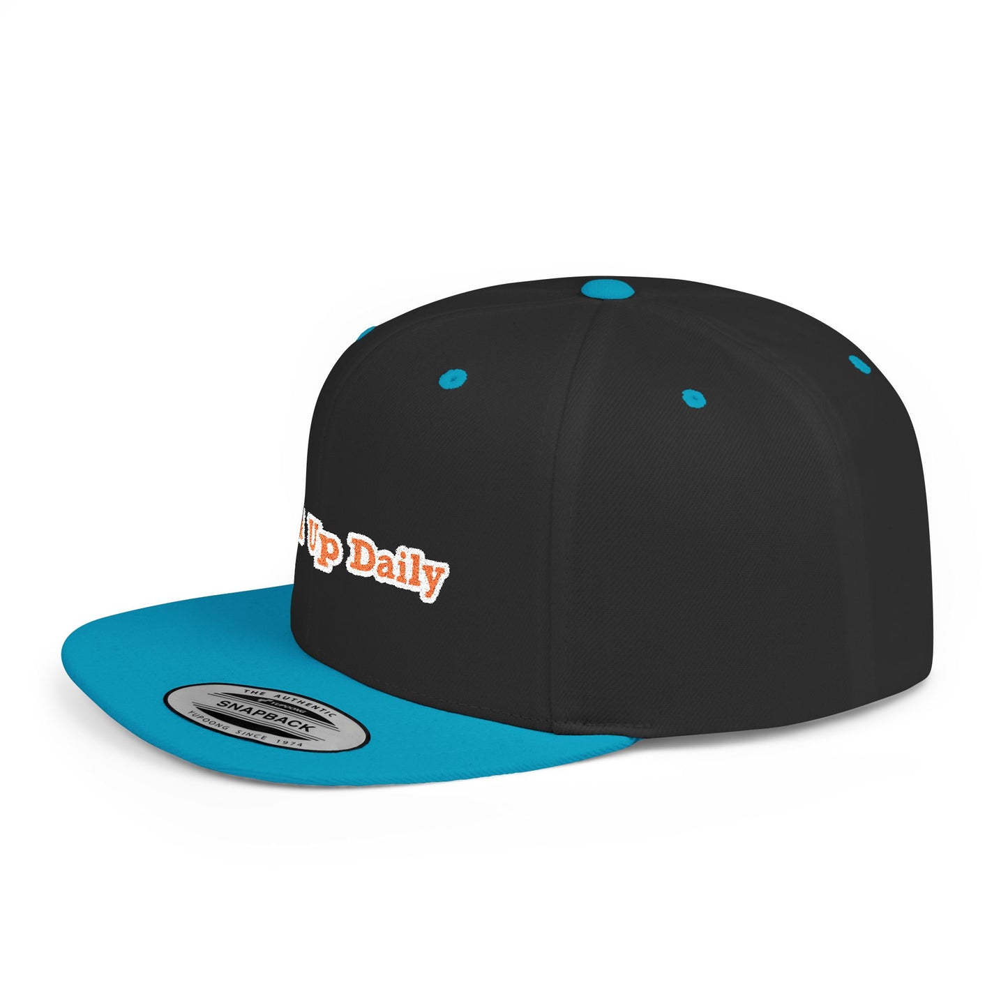 Text Level Up Daily Flat Bill Snapback – Lightweight, Custom Fit, Premium Quality