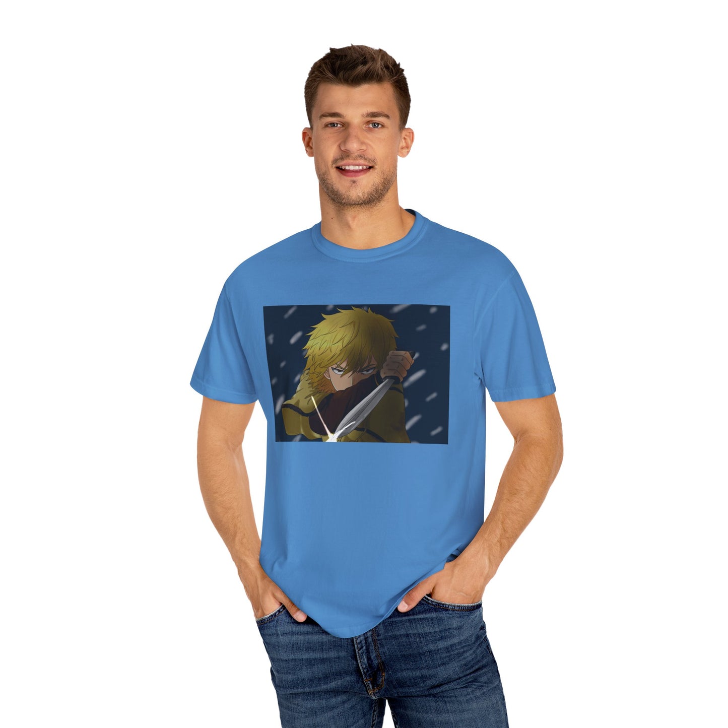 Vinland Saga Thorfinn 8K Garment-Dyed T-Shirt – Premium Cotton Tee for Customization