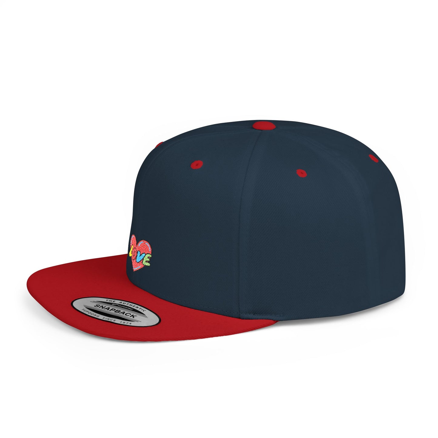 Icons Embroidered Love Flat Bill Snapback – Lightweight, Custom Fit, Premium Quality