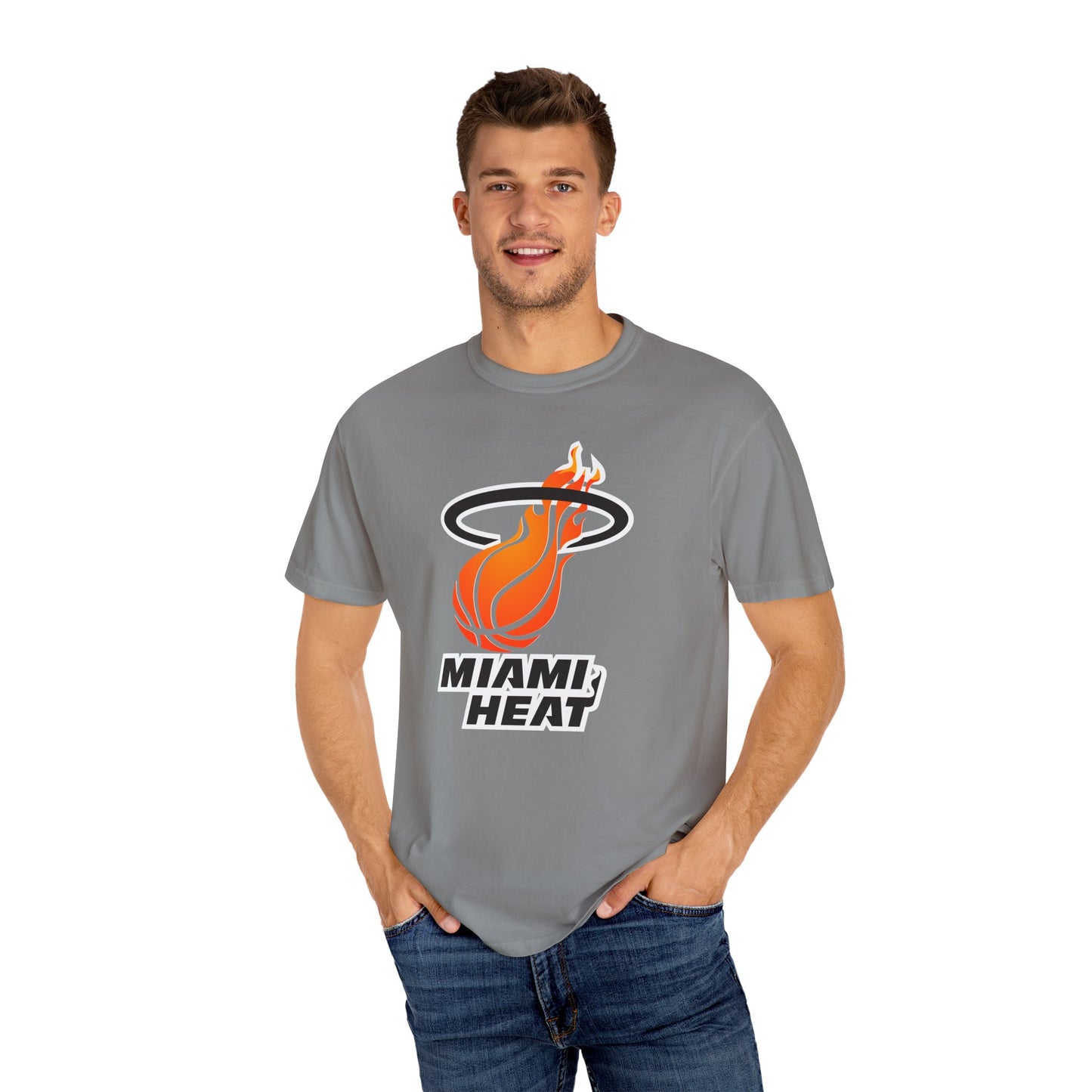 Miami Heat NBA Fans Garment-Dyed T-Shirt – Premium Cotton Tee for Customization