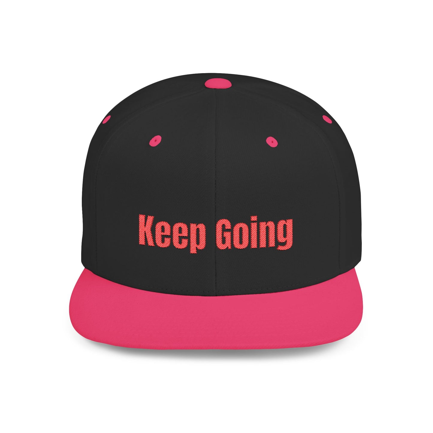 Text Keep Going Flat Bill Snapback – Lightweight, Custom Fit, Premium Quality