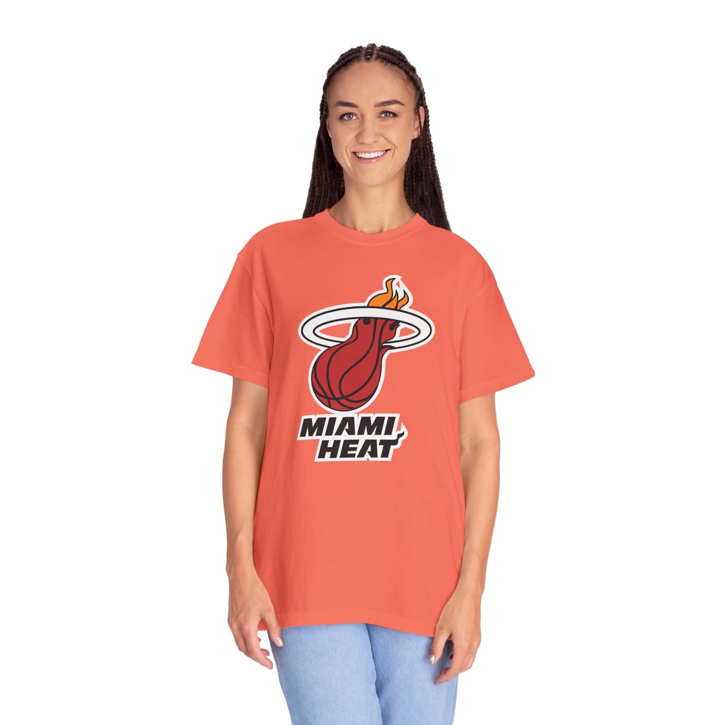 Miami Heat Street Ball Style Garment-Dyed T-Shirt – Premium Cotton Tee for Customization