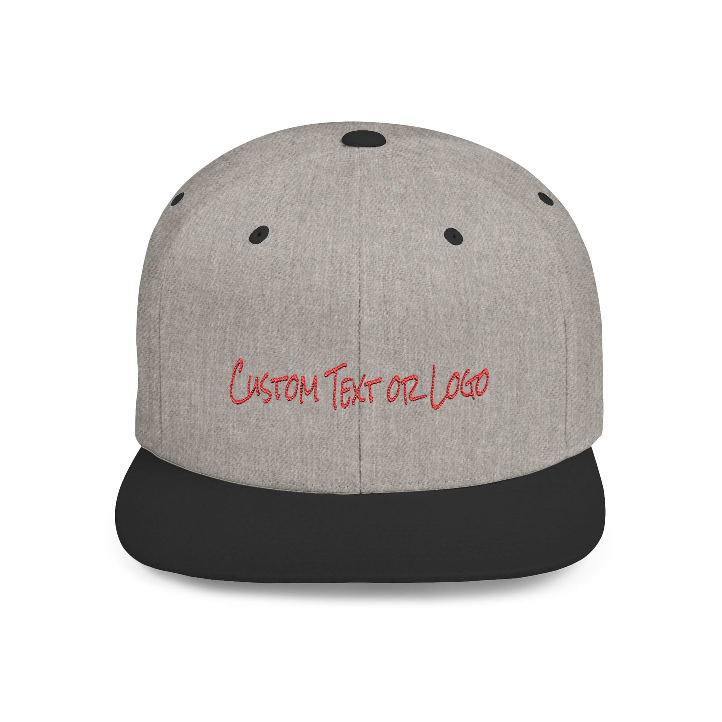 Text Custom Text or Logo Flat Bill Snapback – Lightweight, Custom Fit, Premium Quality