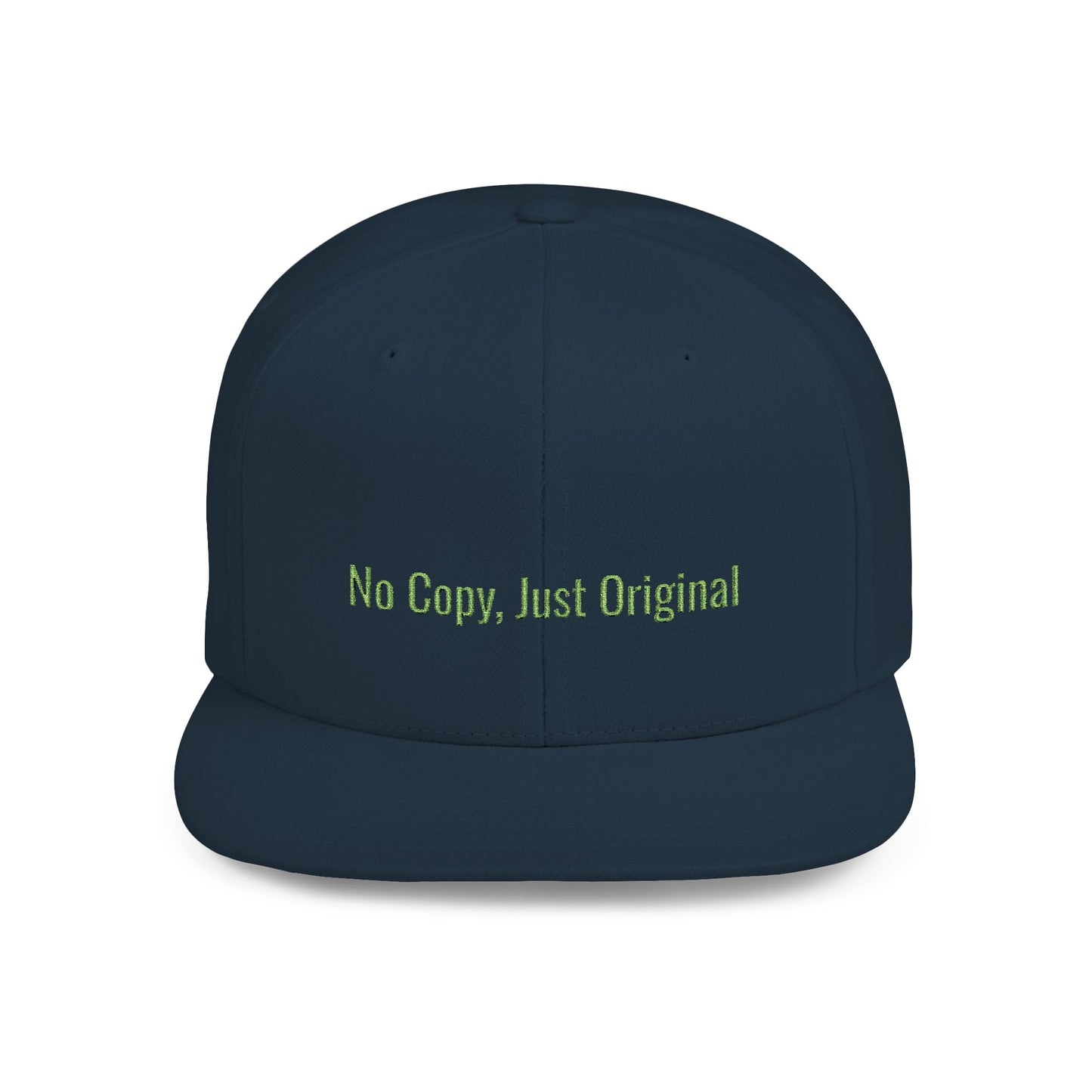 Text No Copy, Just Original Flat Bill Snapback – Lightweight, Custom Fit, Premium Quality