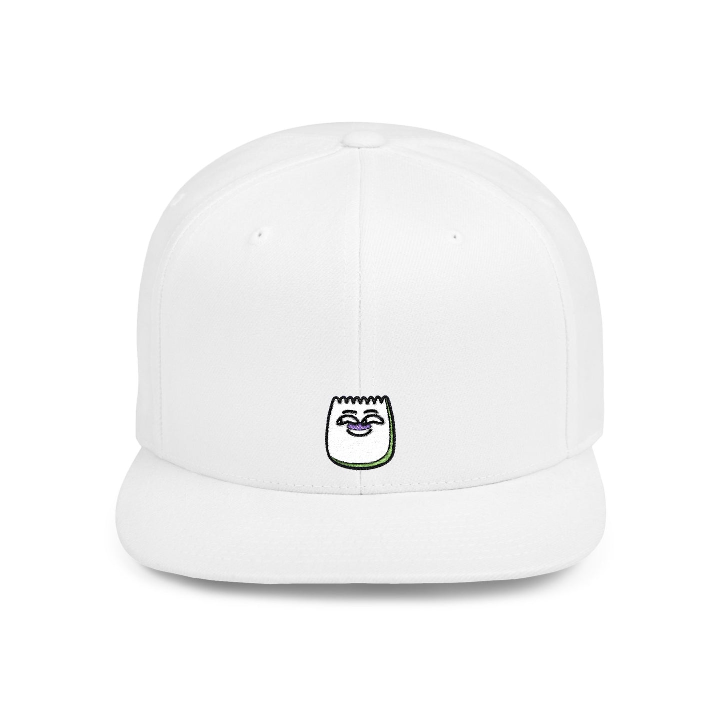 Icons Embroidered Hehe Face Flat Bill Snapback – Lightweight, Custom Fit, Premium Quality