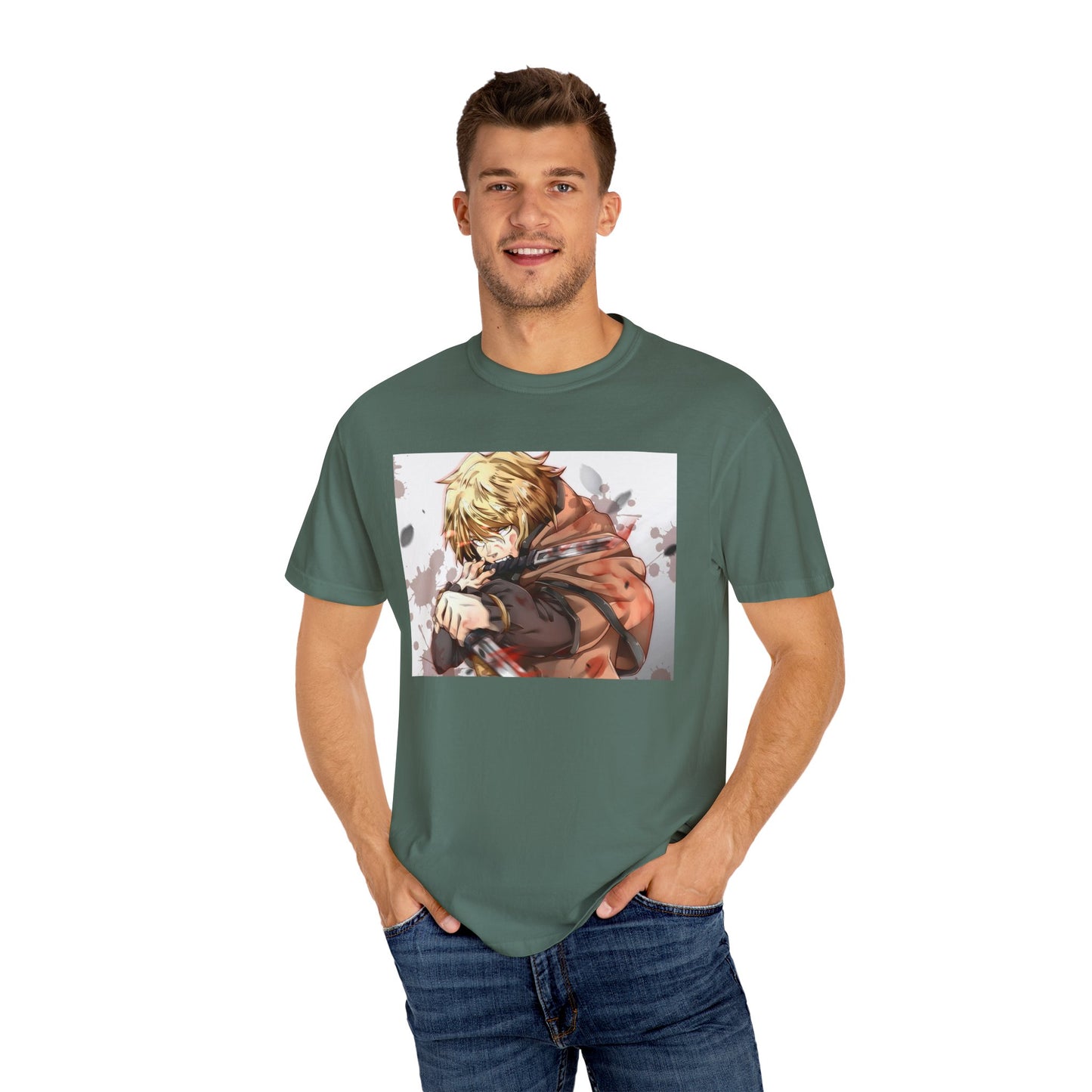 Vinland Saga Manga Garment-Dyed T-Shirt – Premium Cotton Tee for Customization