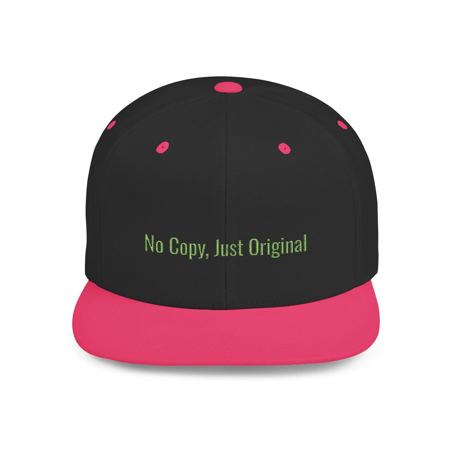 Text No Copy, Just Original Flat Bill Snapback – Lightweight, Custom Fit, Premium Quality