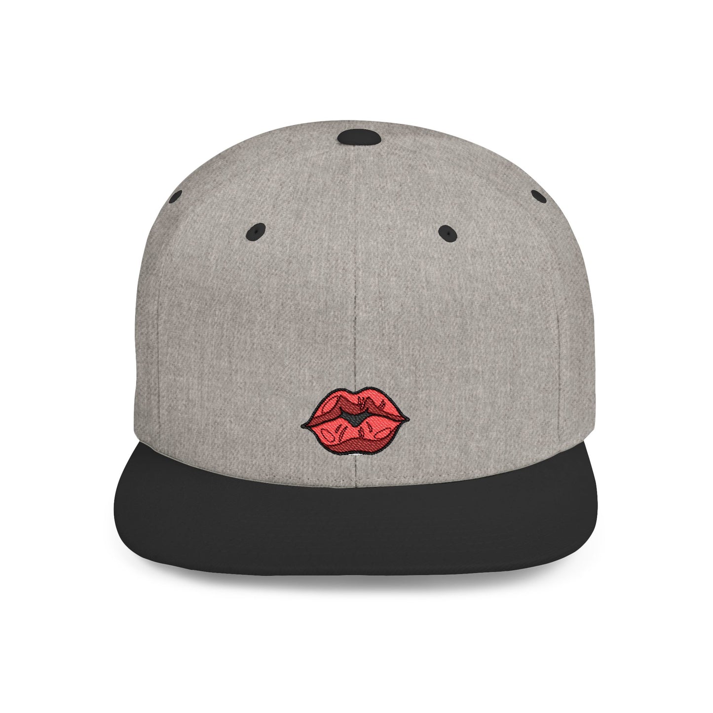 Icons Embroidered Lips Flat Bill Snapback – Lightweight, Custom Fit, Premium Quality