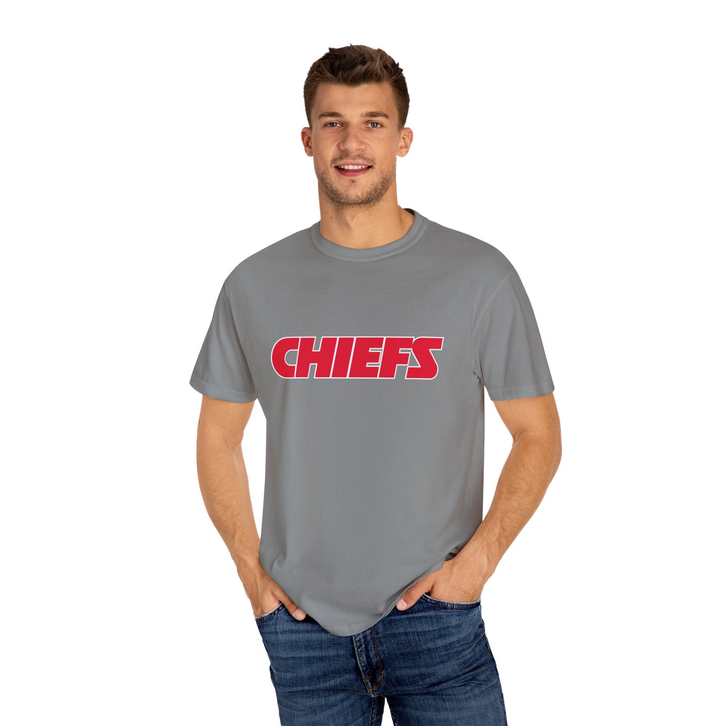 Kansas City Chiefs Team Merch Garment-Dyed T-Shirt – Premium Cotton Tee for Customization