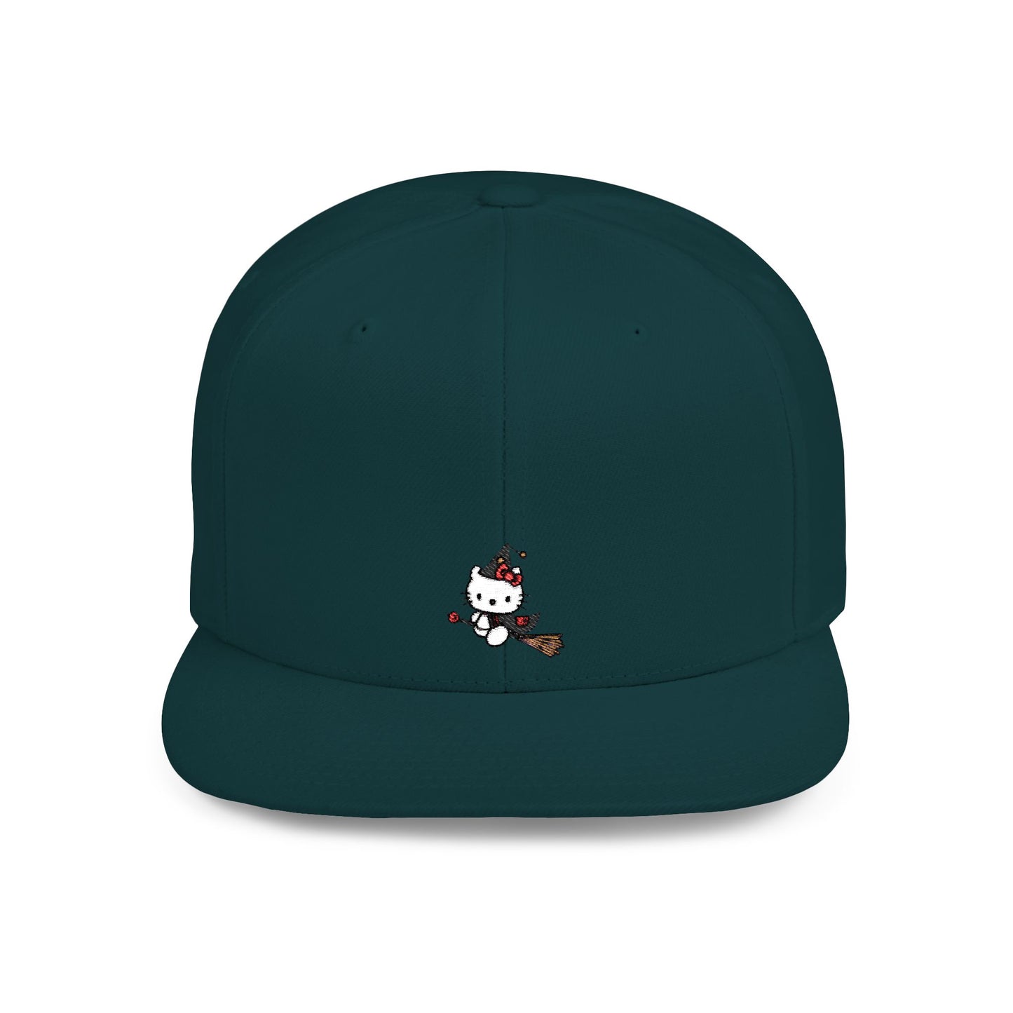 Icons Embroidered Kitty Flat Bill Snapback – Lightweight, Custom Fit, Premium Quality
