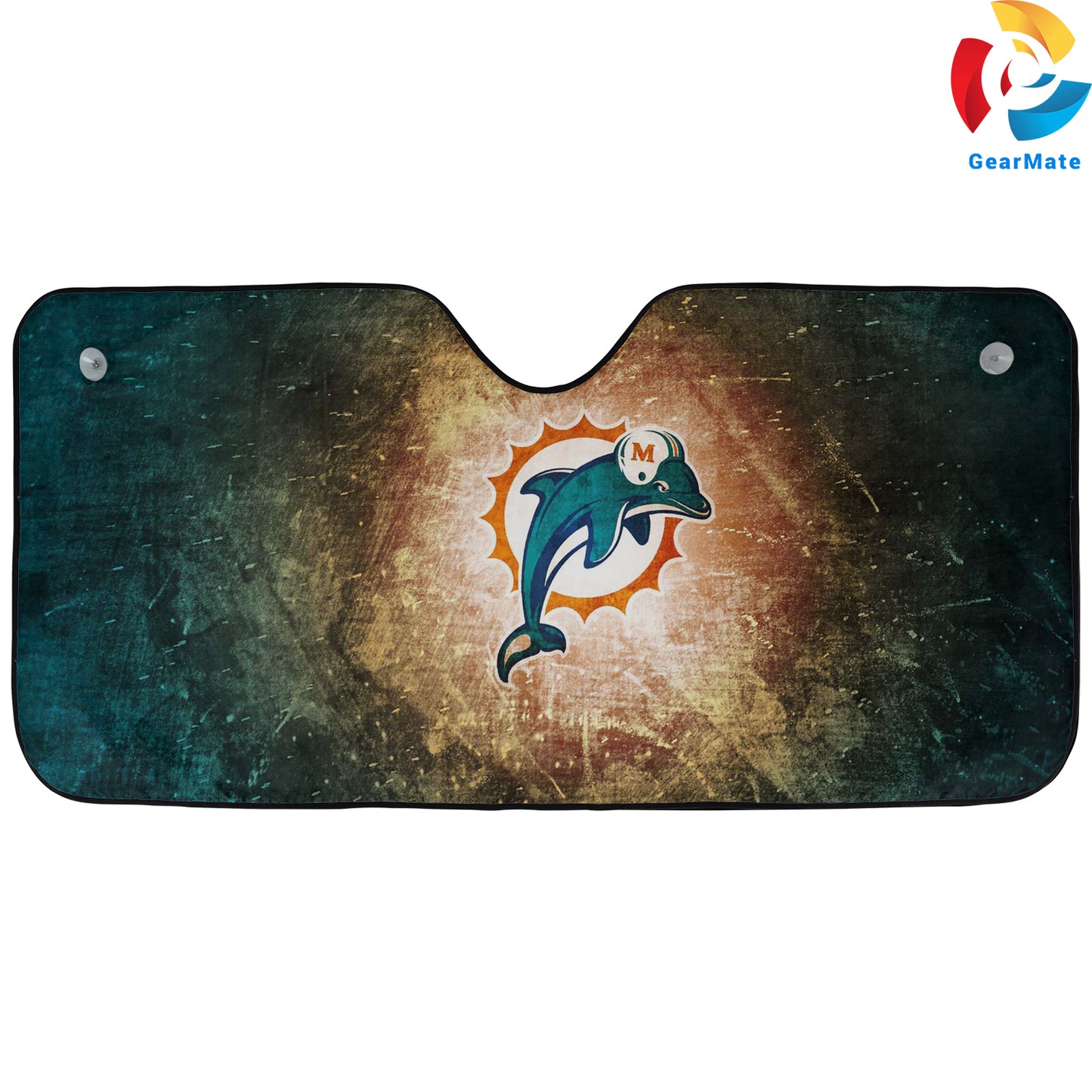 Miami Dolphins NFL Football Team Scratch Style Cover Reflective Car Sunshade – Premium Heat & UV Protection, Universal Fit