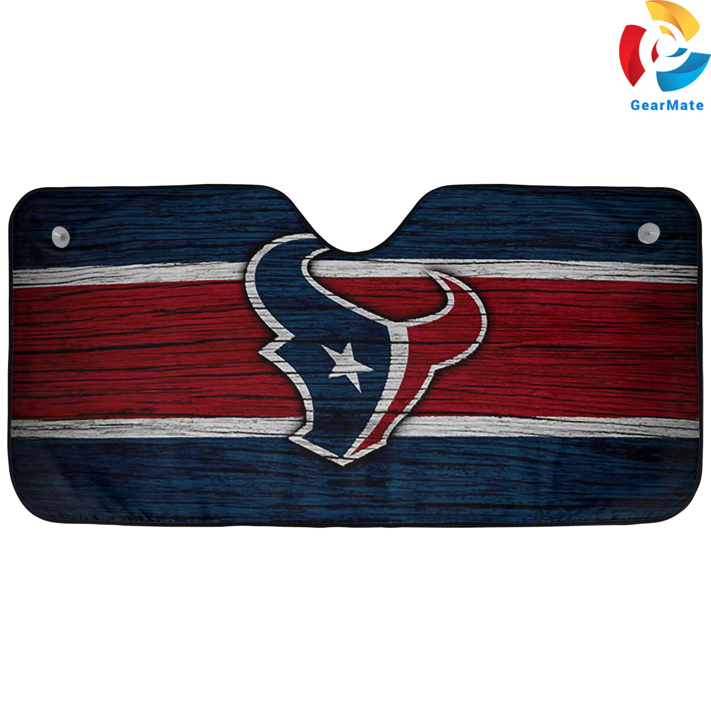 Houston Texans NFL Football Wooden Texture Reflective Car Sunshade – Premium Heat & UV Protection, Universal Fit