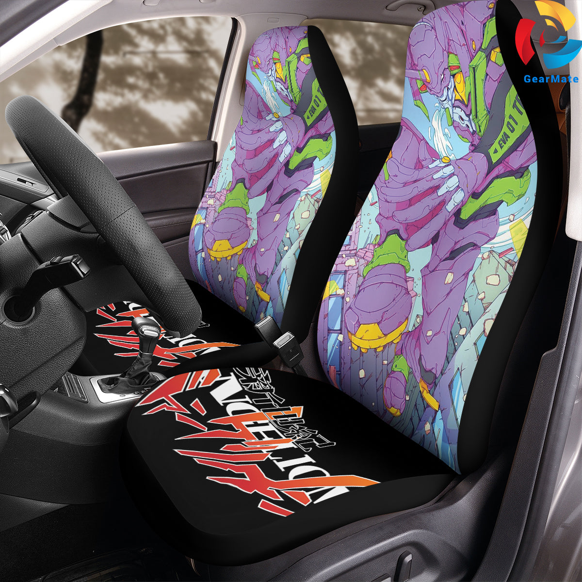 Genesis Evangelion Car Seat Covers – High Quality Graphic and Polar Fleece Protector Set