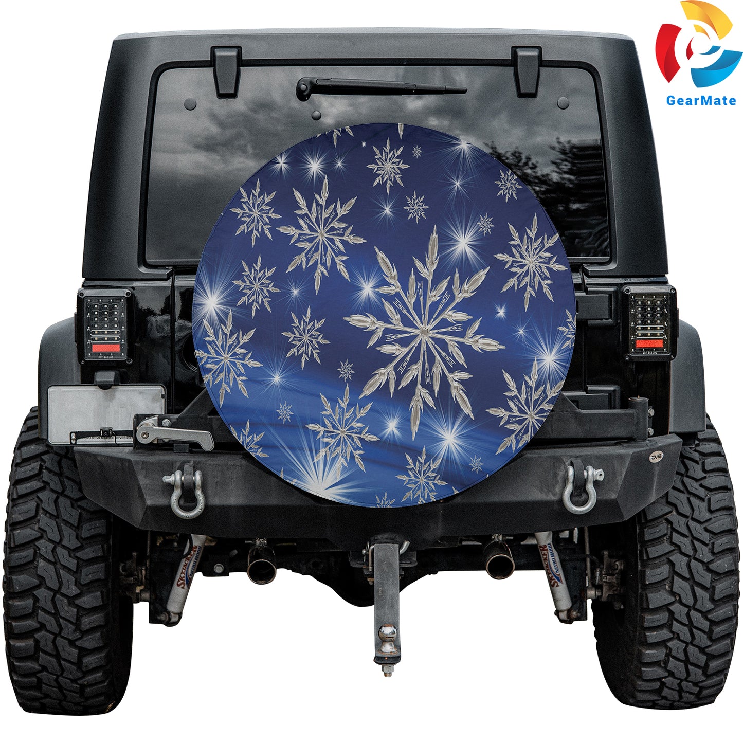 Merry Christmas 2024 Holiday Snowflakes Spare Tire Cover – Premium Waterproof UV Resistant Protector