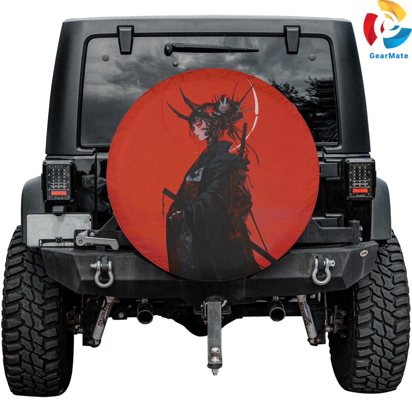 Cyberpunk Anime Girl Sci-fi Spare Tire Cover – Premium Waterproof UV Resistant Protector