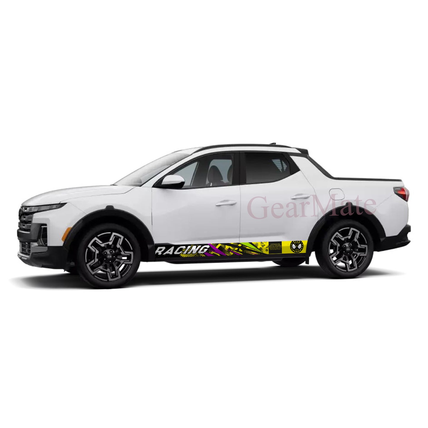 Racing Yellow Black Grunge Starwars Rocker Panel Graphic Decal Kit (Left & Right Sides) - High Quality Vinyl for Trucks & SUVs