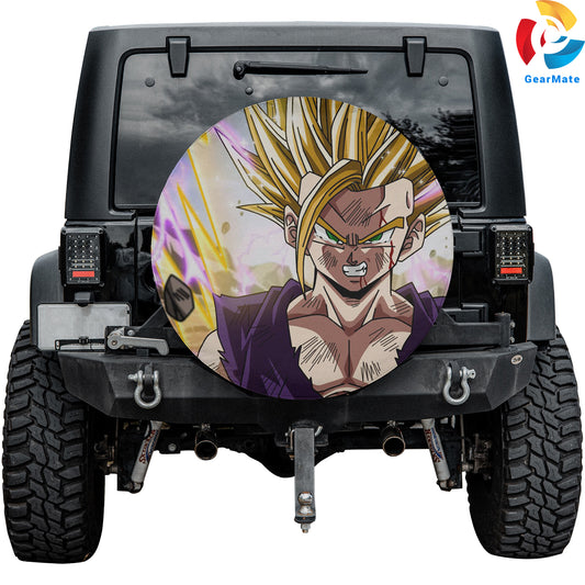 Dragon Ball Gohan Angry Spare Tire Cover – Premium Waterproof UV-Resistant Protector