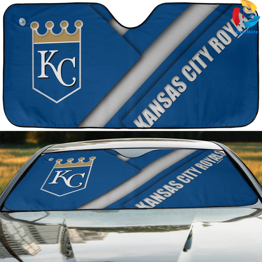 Kansas City Royals MLB Baseball Team Pride Reflective Car Sunshade – Premium Heat & UV Protection, Universal Fit