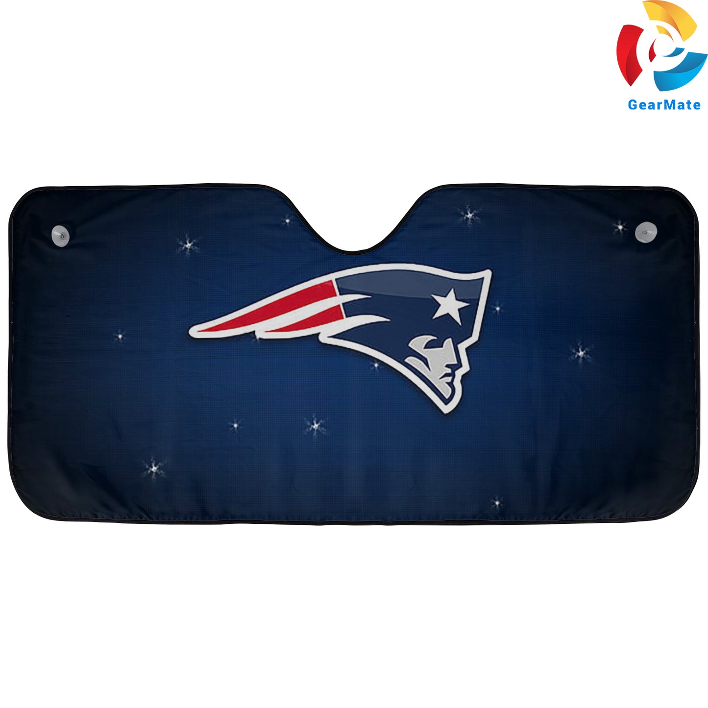 New England Patriots NFL Football Blue Background Car Cover Reflective Car Sunshade – Premium Heat & UV Protection, Universal Fit