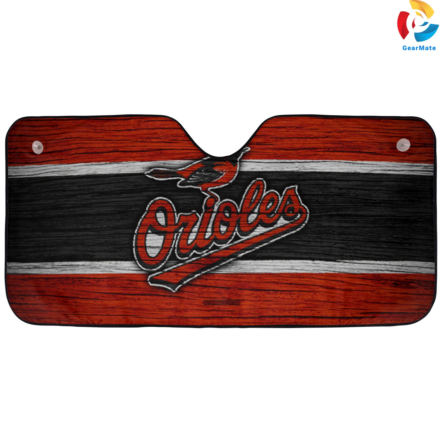 Baltimore Orioles Wooden texture Reflective Car Sunshade – Premium Heat & UV Protection, Universal Fit