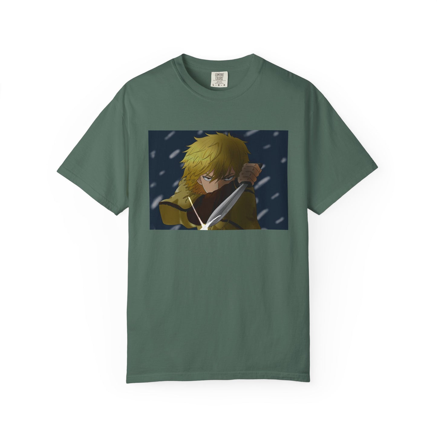 Vinland Saga Thorfinn 8K Garment-Dyed T-Shirt – Premium Cotton Tee for Customization