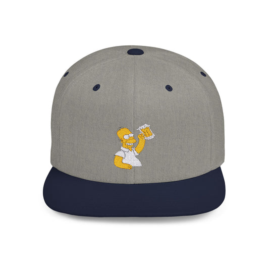 Homer Simpson Beer Flat Bill Snapback – Lightweight, Custom Fit, Premium Quality