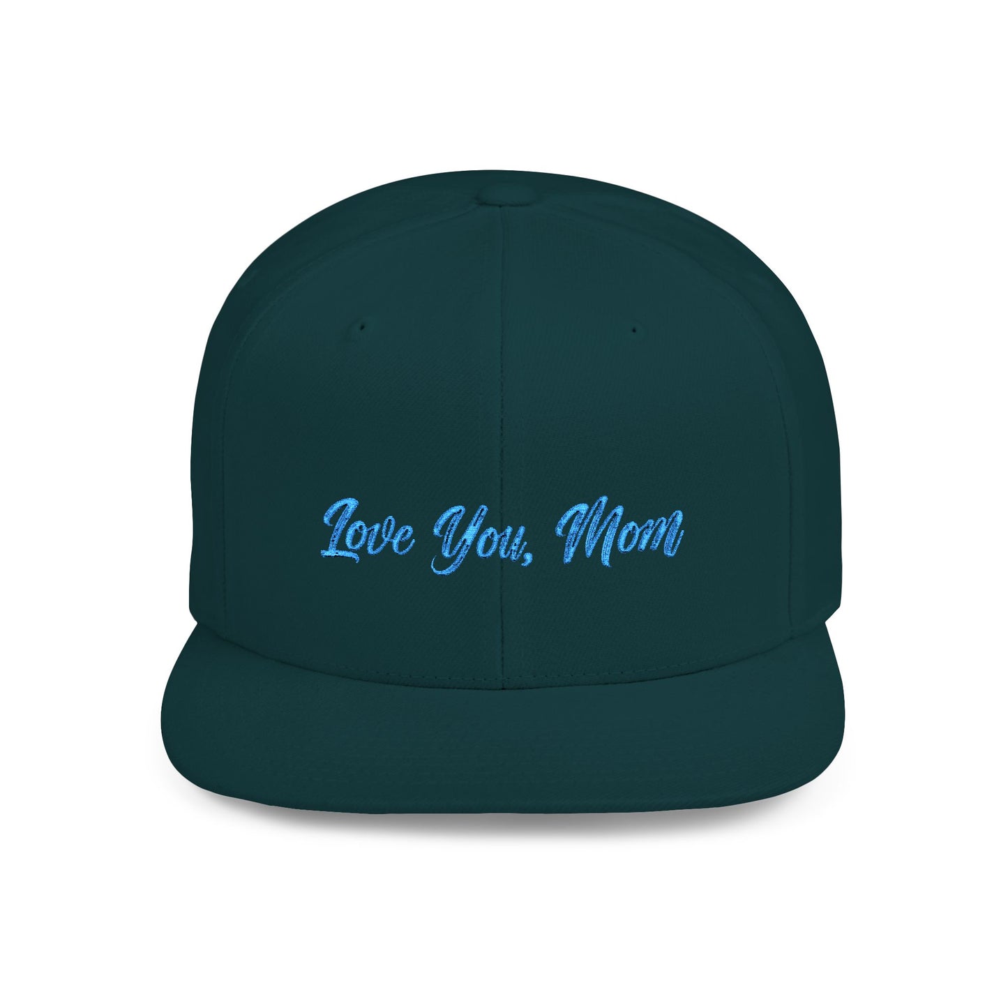 Text Love You Mom Flat Bill Snapback – Lightweight, Custom Fit, Premium Quality
