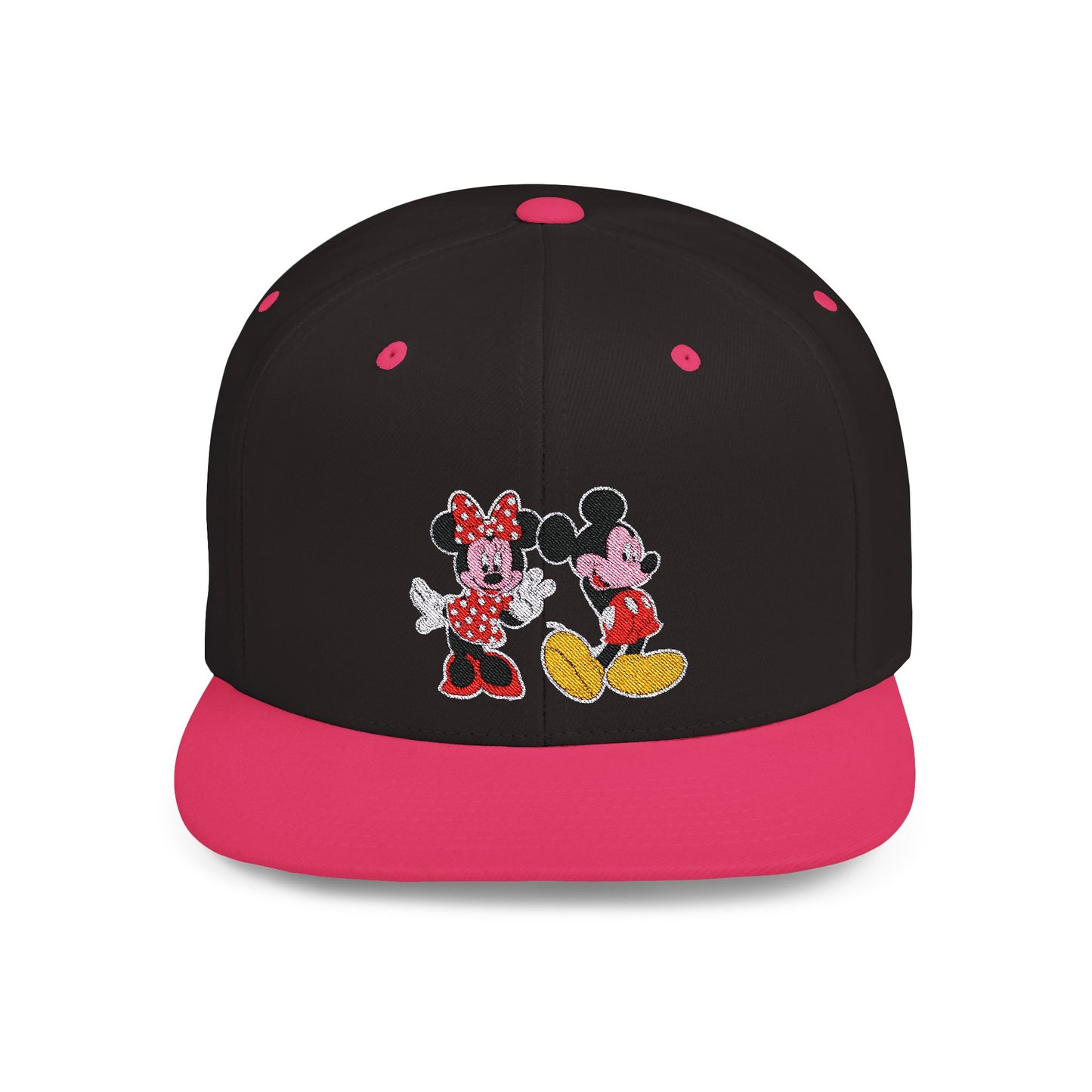 Mickey and Minnie Flat Bill Snapback – Lightweight, Custom Fit, Premium Quality