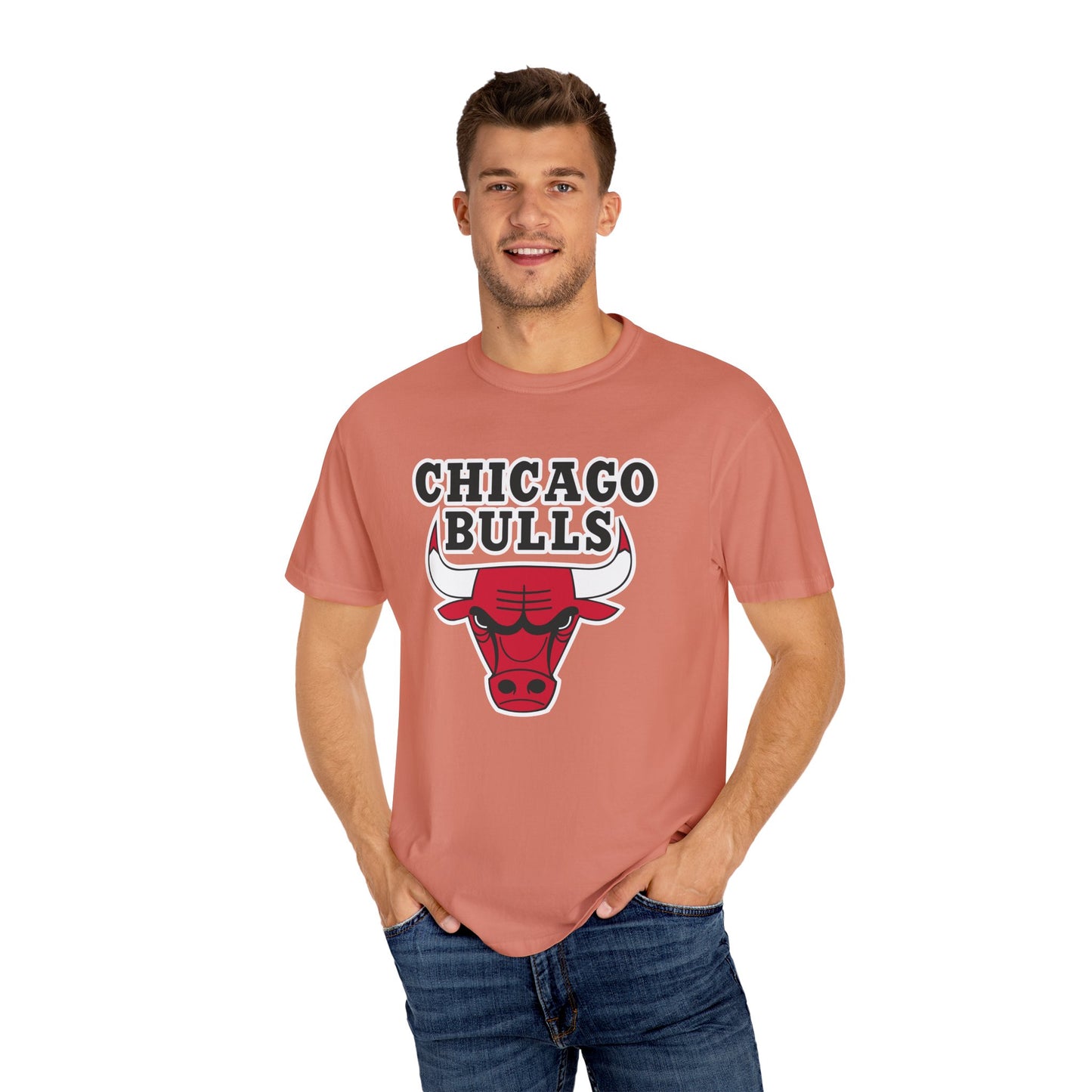 Chicago Bulls NBA Garment-Dyed T-Shirt – Premium Cotton Tee for Customization