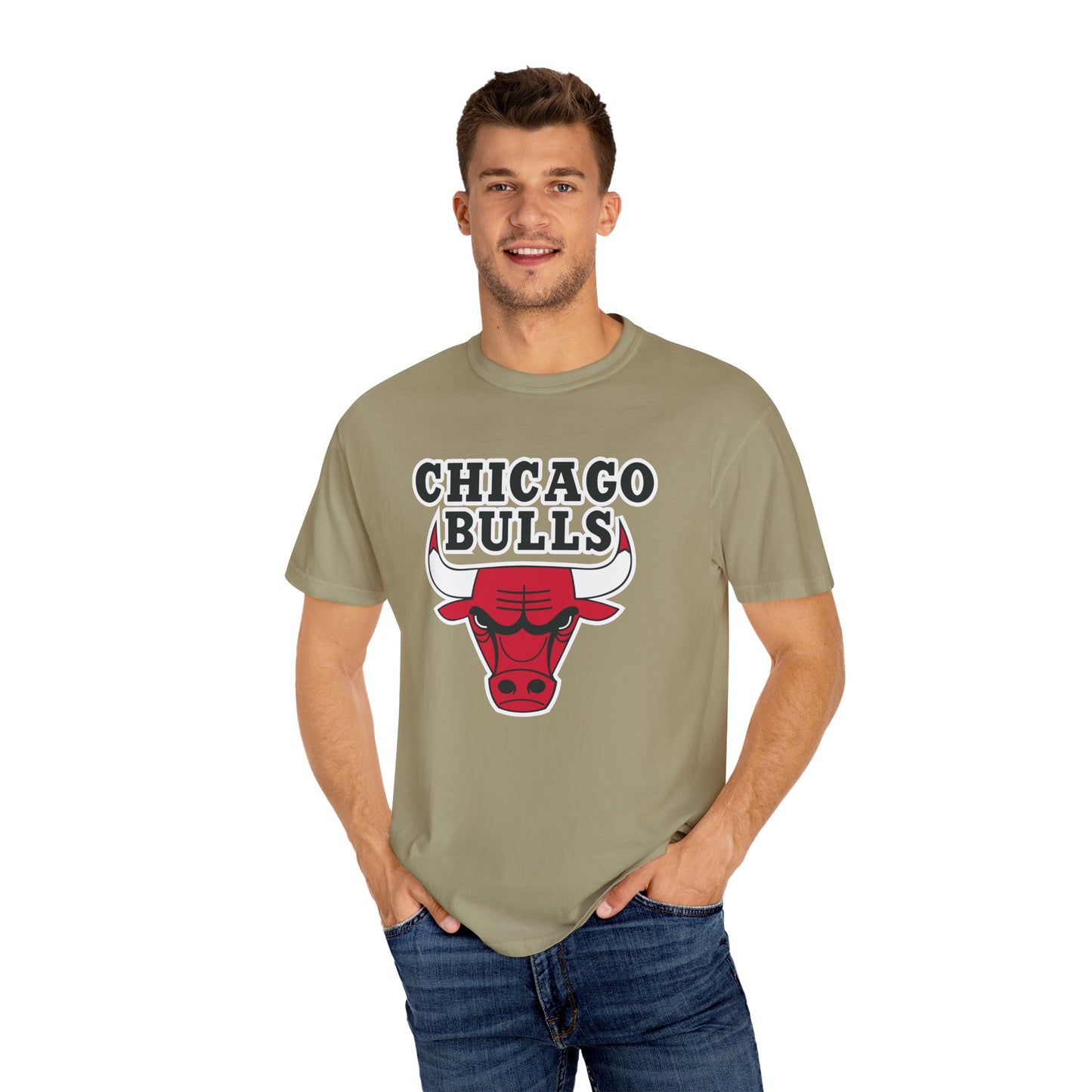 Chicago Bulls NBA Garment-Dyed T-Shirt – Premium Cotton Tee for Customization