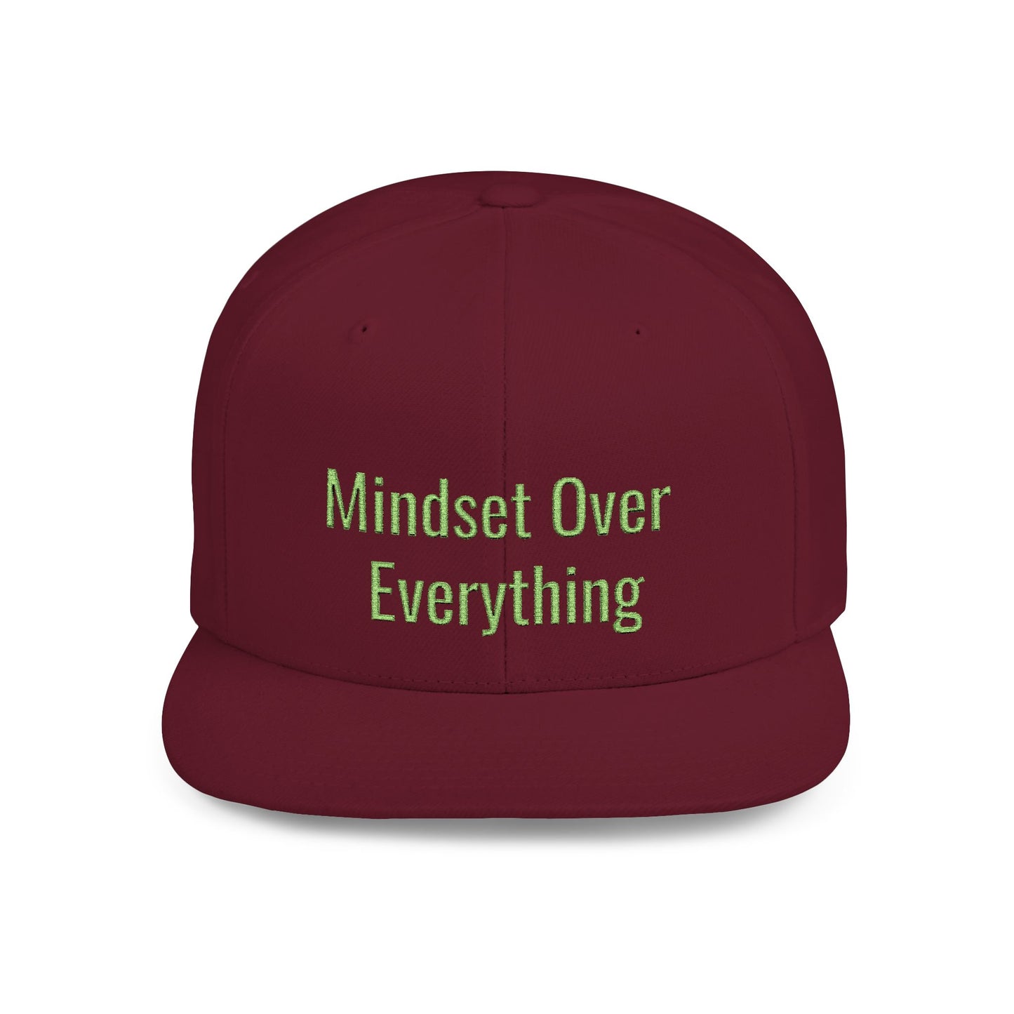 Text Mindset Over Everything Flat Bill Snapback – Lightweight, Custom Fit, Premium Quality