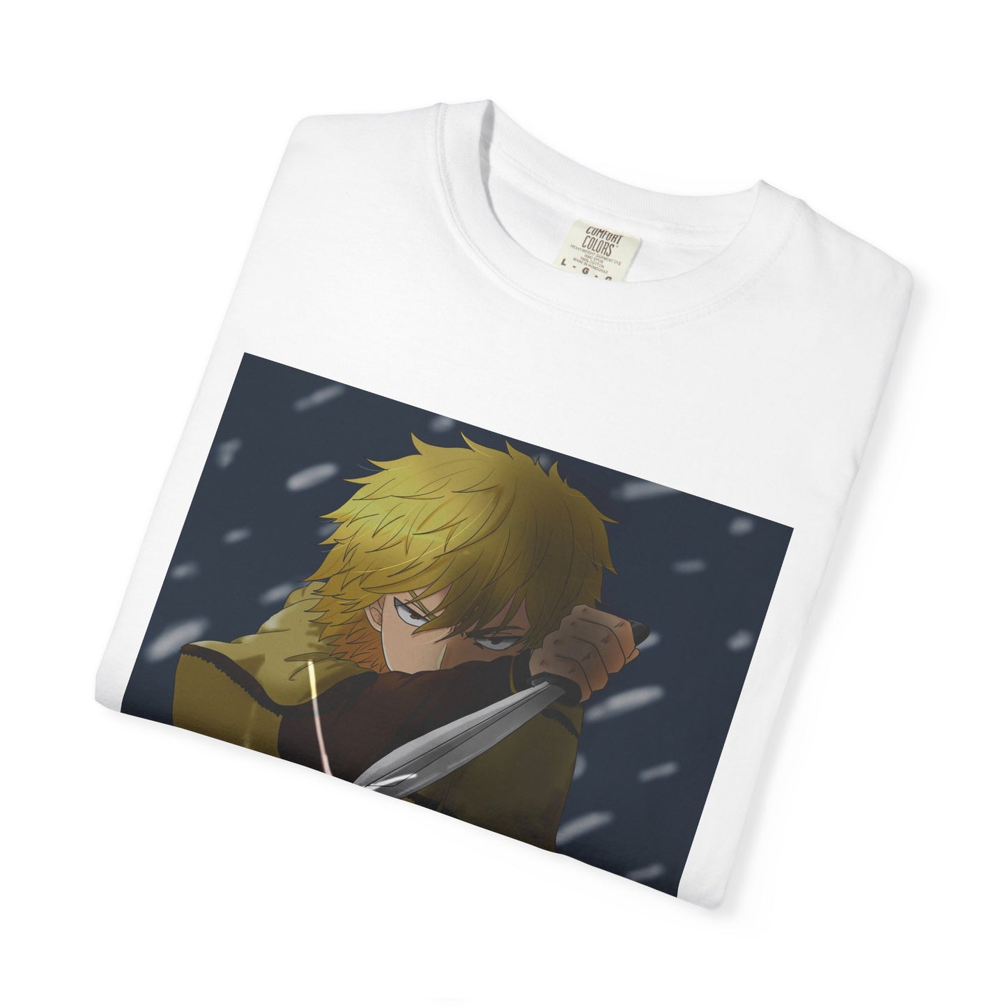 Vinland Saga Thorfinn 8K Garment-Dyed T-Shirt – Premium Cotton Tee for Customization