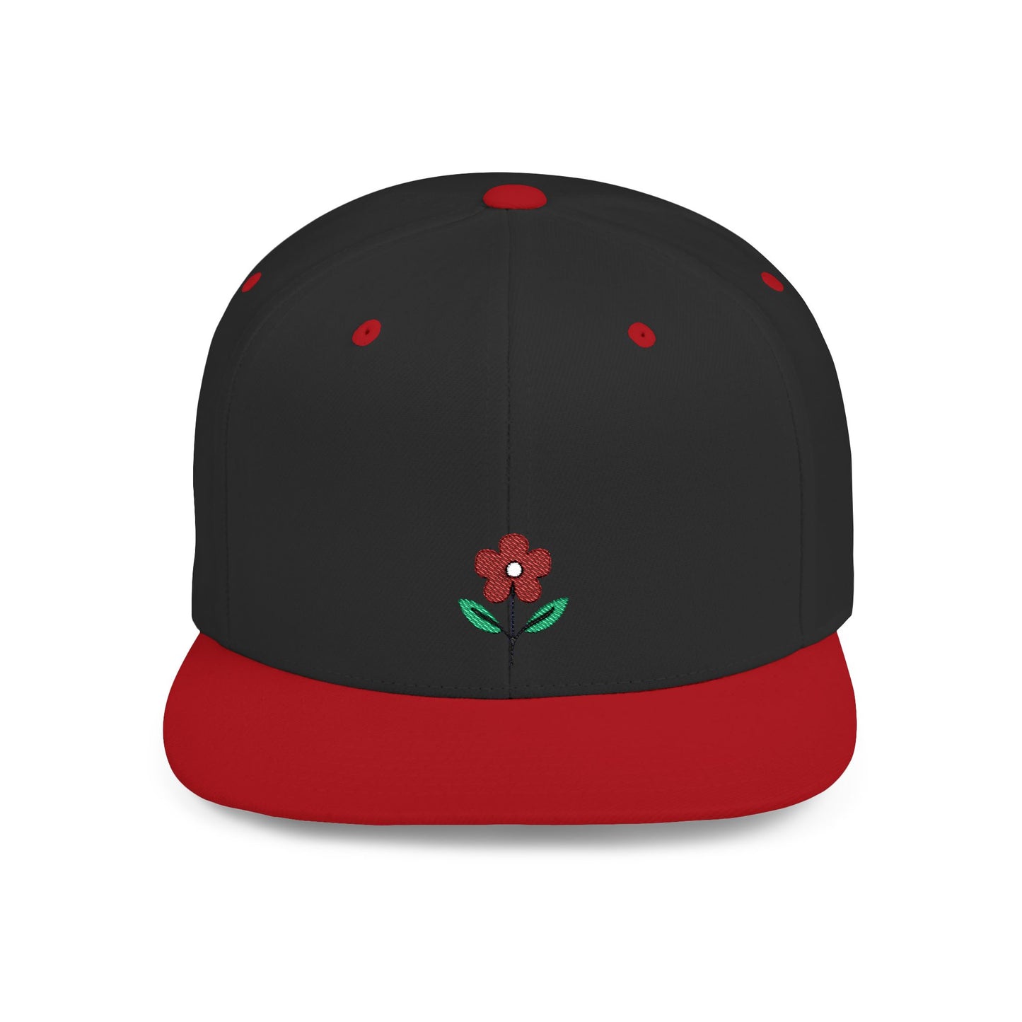 Icons Embroidered Flower 2 Flat Bill Snapback – Lightweight, Custom Fit, Premium Quality