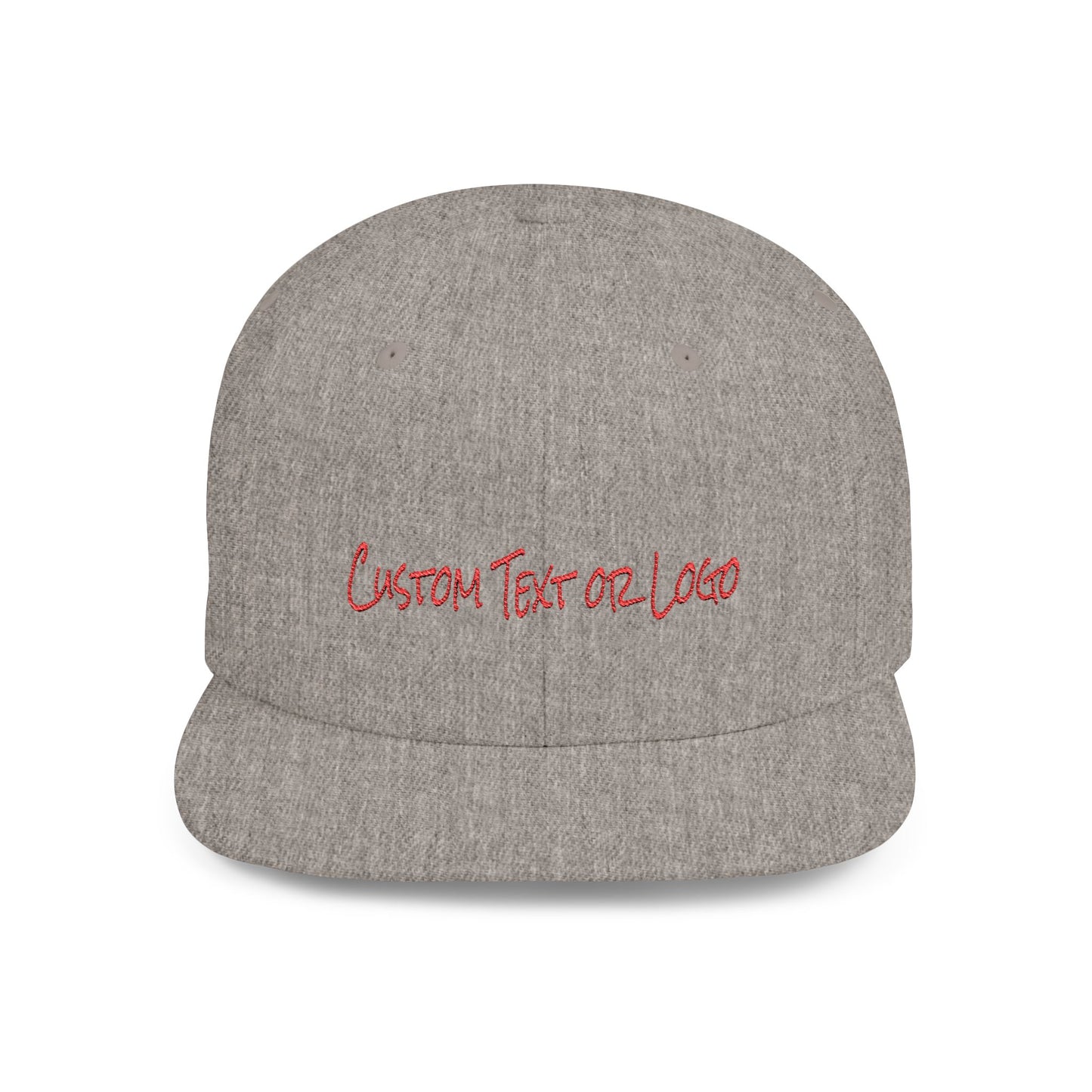 Text Custom Text or Logo Flat Bill Snapback – Lightweight, Custom Fit, Premium Quality