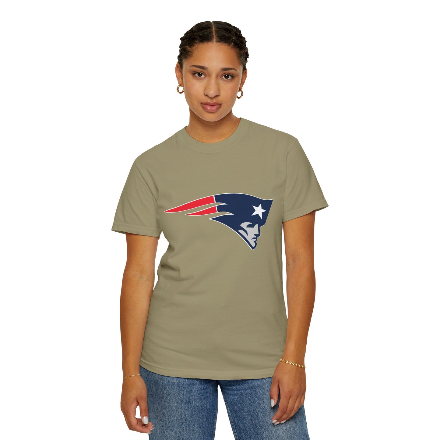 New England Patriots Gear Garment-Dyed T-Shirt – Premium Cotton Tee for Customization