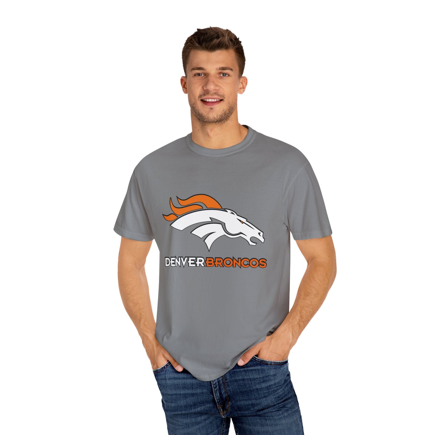 Denver Broncos Gear Garment-Dyed T-Shirt – Premium Cotton Tee for Customization