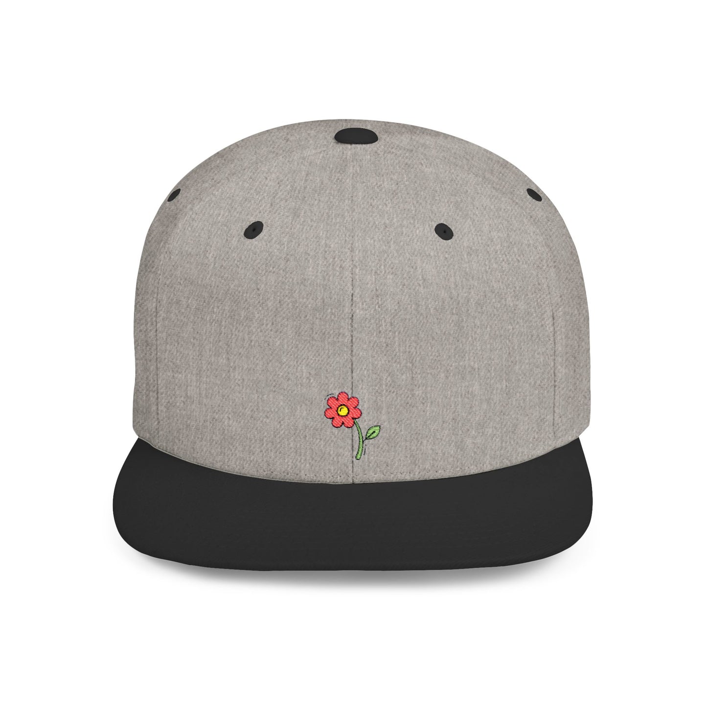 Icons Embroidered Flower Flat Bill Snapback – Lightweight, Custom Fit, Premium Quality