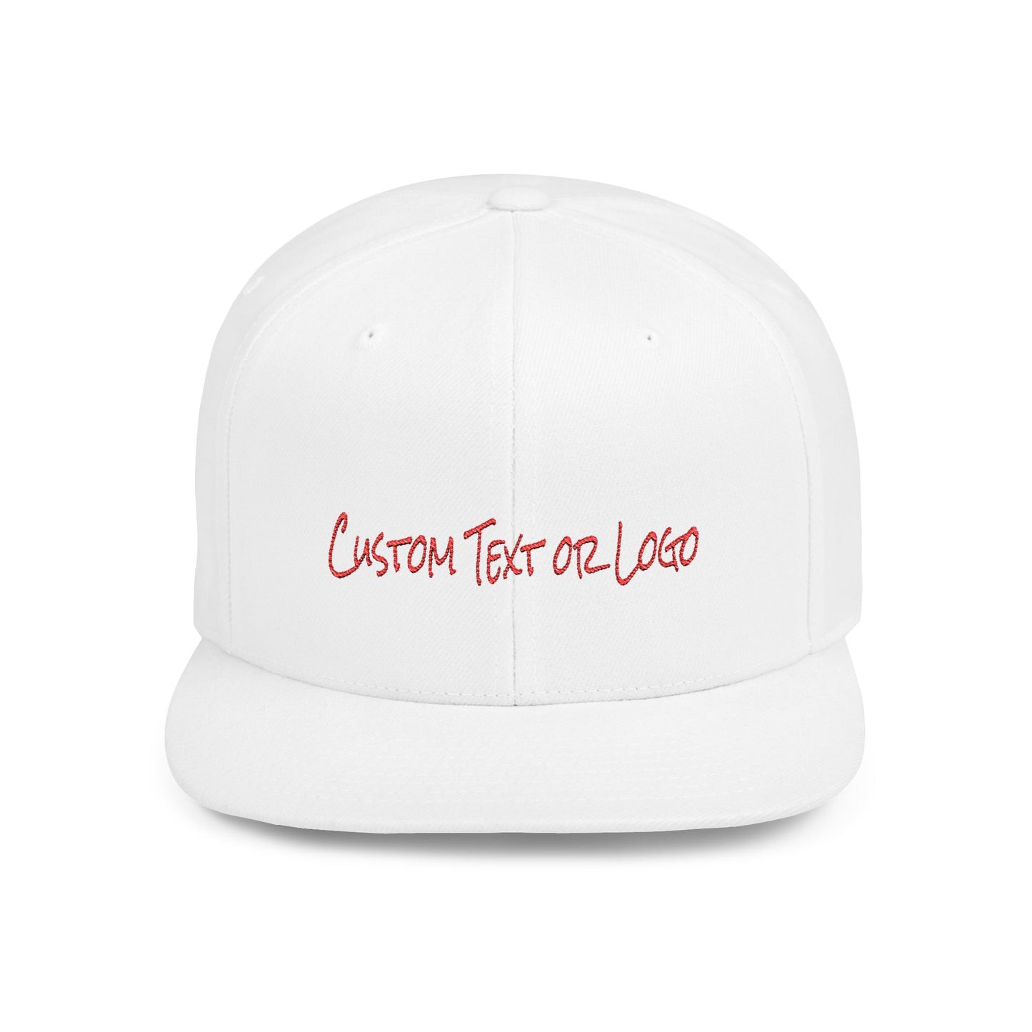 Text Custom Text or Logo Flat Bill Snapback – Lightweight, Custom Fit, Premium Quality